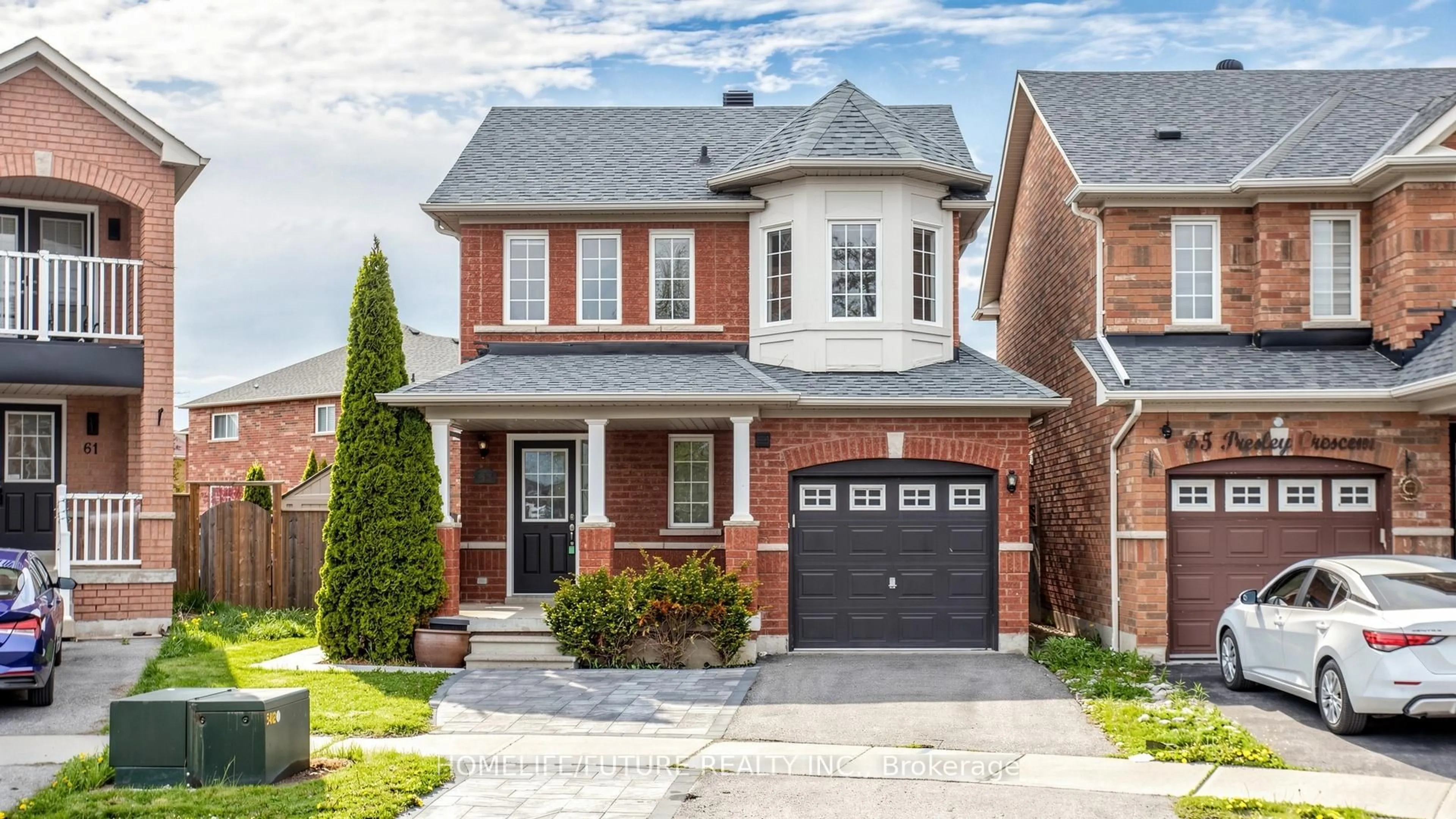 Home with brick exterior material, street for 63 Presley Cres, Whitby Ontario L1P 1V2