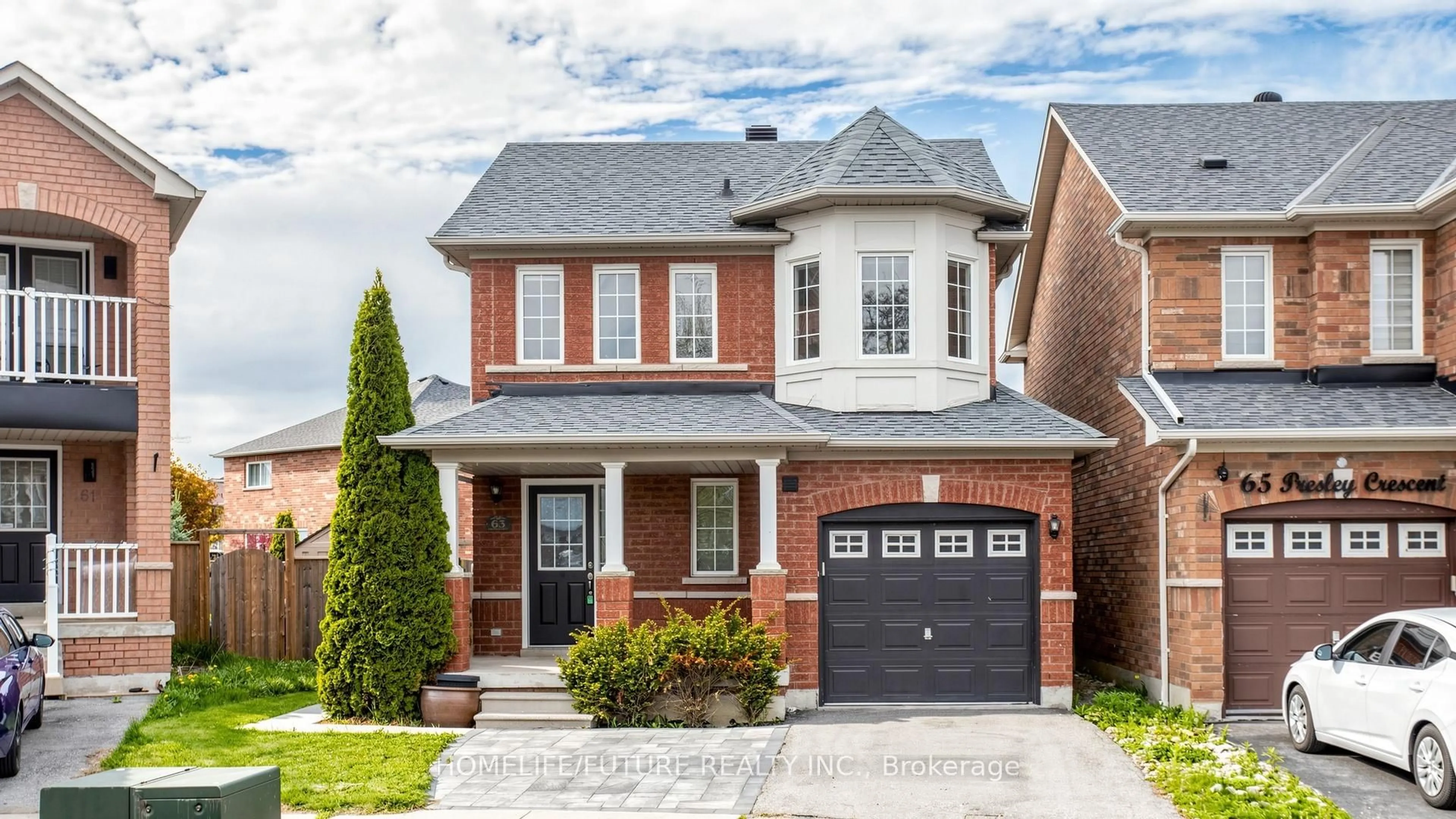 Home with brick exterior material, street for 63 Presley Cres, Whitby Ontario L1P 1V2