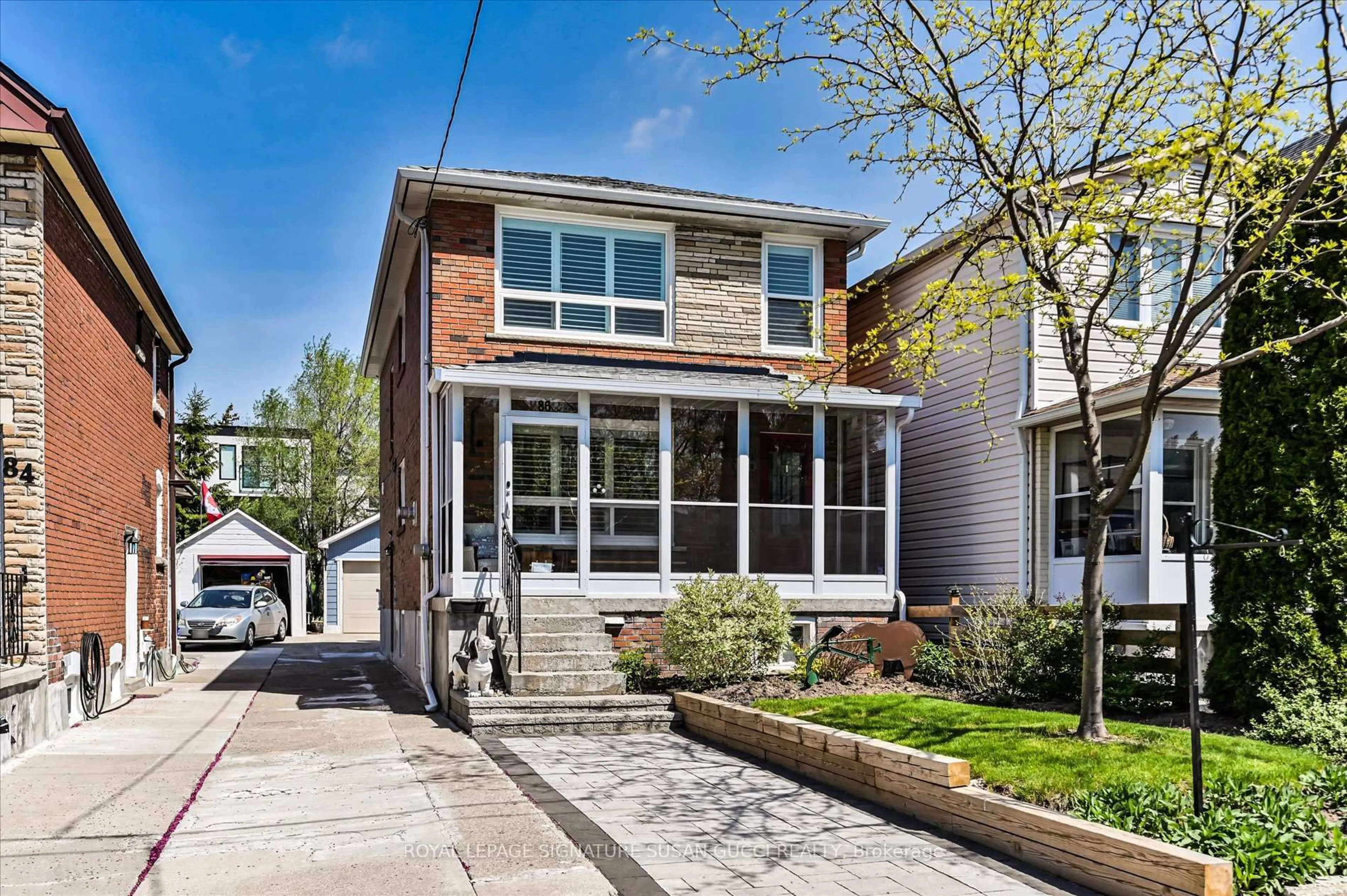 Home with brick exterior material, street for 86 Barker Ave, Toronto Ontario M4C 2N6