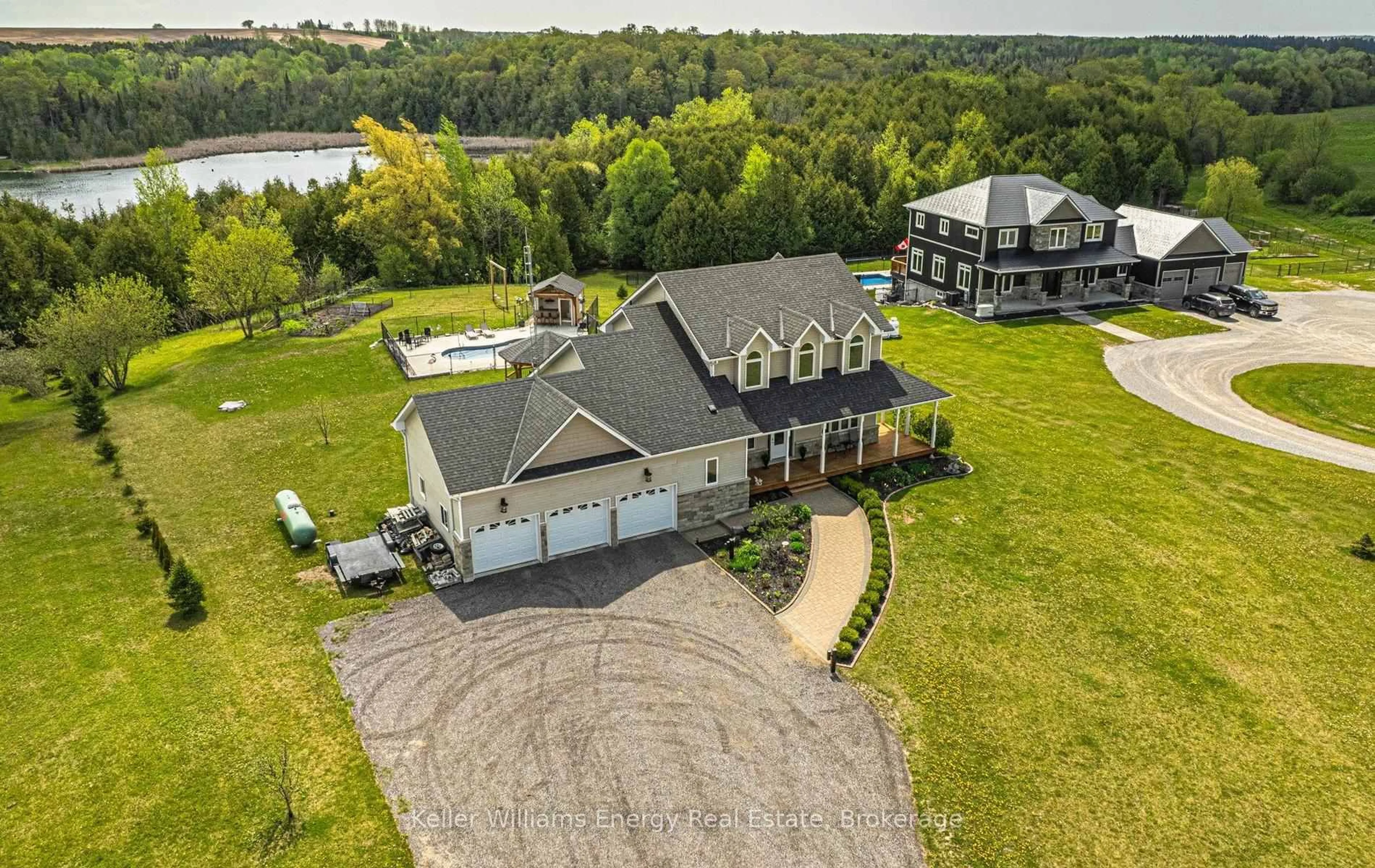 A pic from outside/outdoor area/front of a property/back of a property/a pic from drone, water/lake/river/ocean view for 4124 Edgerton Rd, Scugog Ontario L0B 1B0