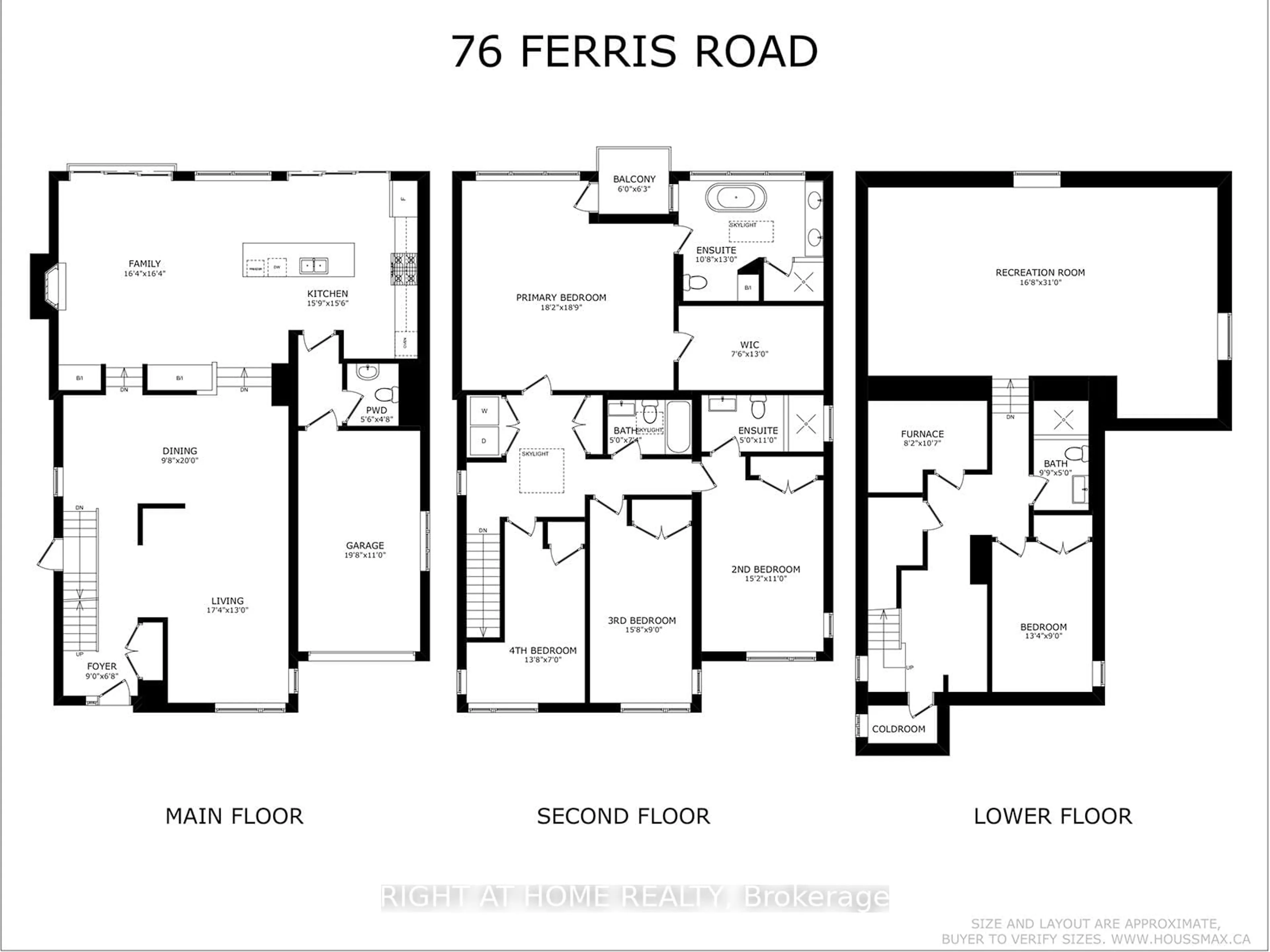 Floor plan for 76 Ferris Rd, Toronto Ontario M4B 1G4