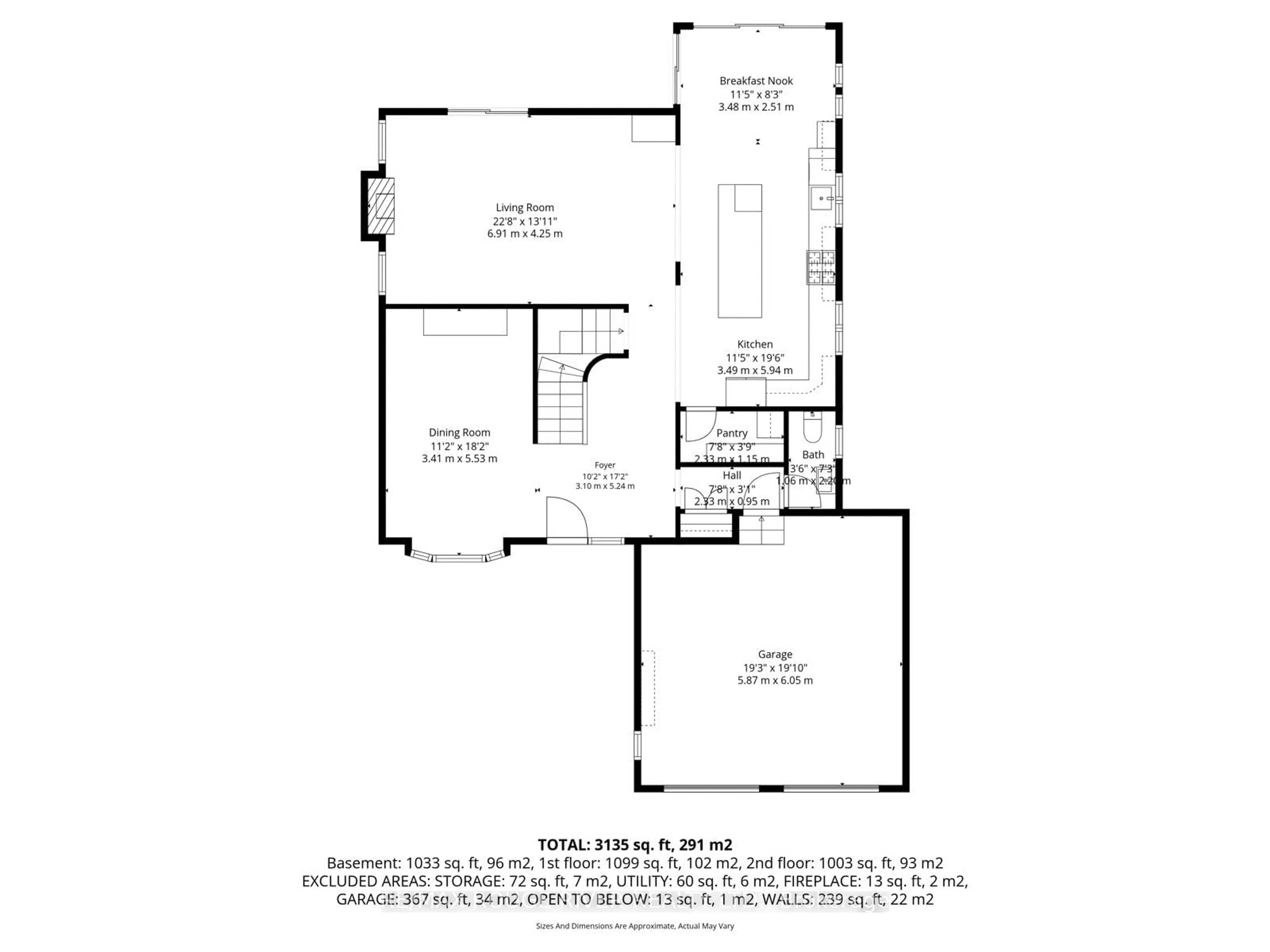 Floor plan for 34 Glen Hill Dr, Whitby Ontario L1N 7A1