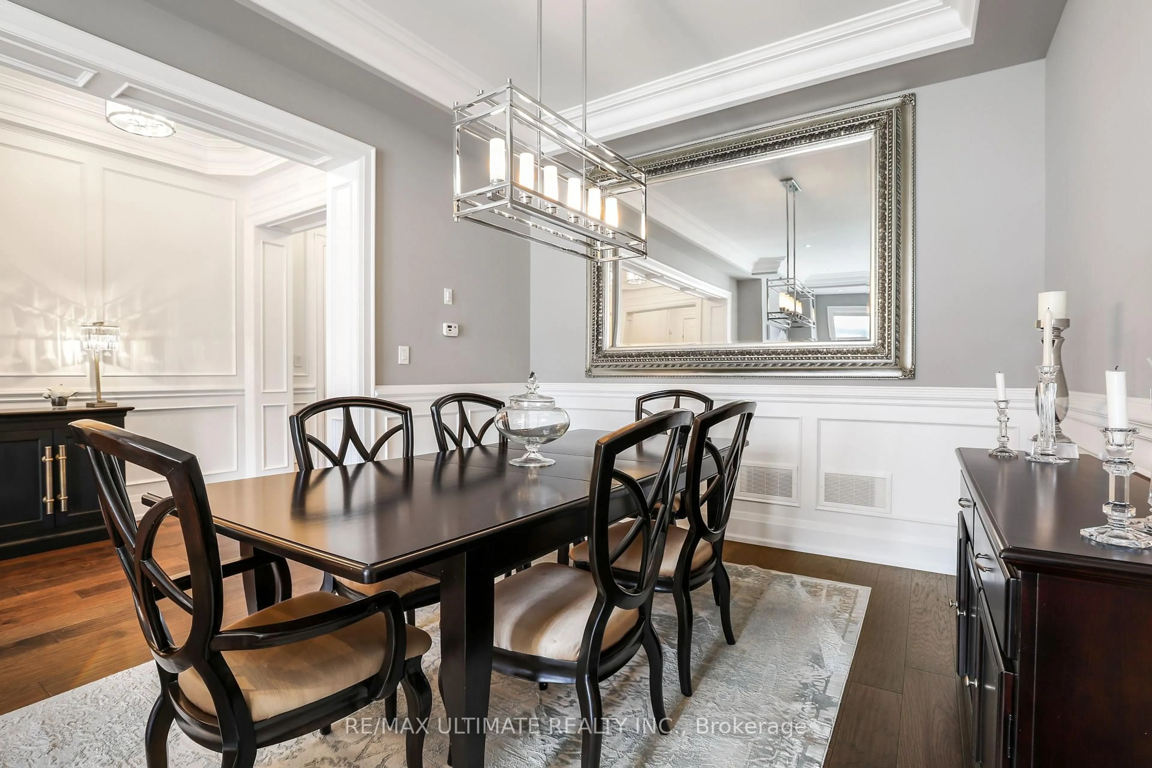 Dining room, wood/laminate floor for 31 Presteign Ave, Toronto Ontario M4B 3A9