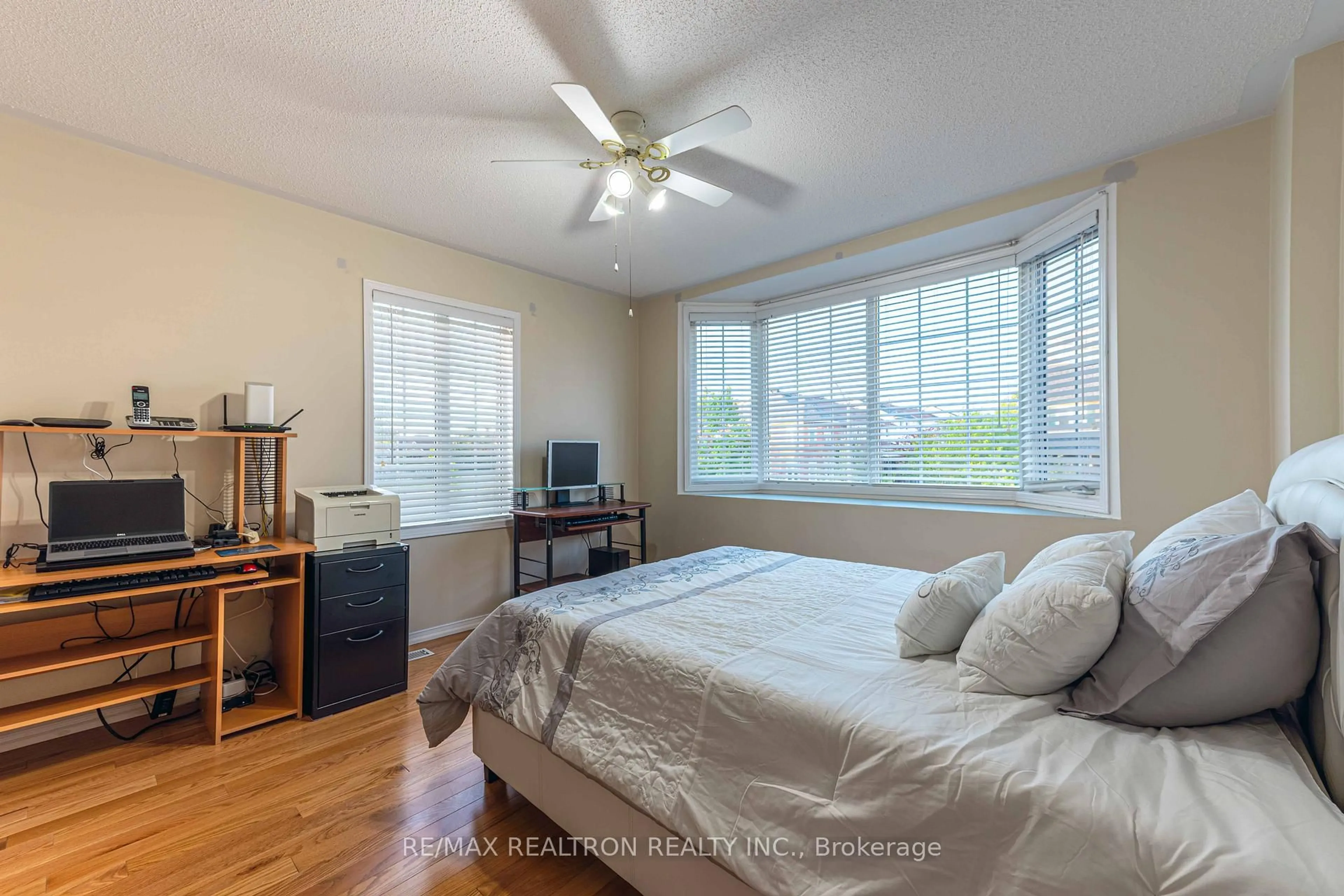 Bedroom with bed, wood/laminate floor for 41 Lax Ave, Ajax Ontario L1Z 1G7