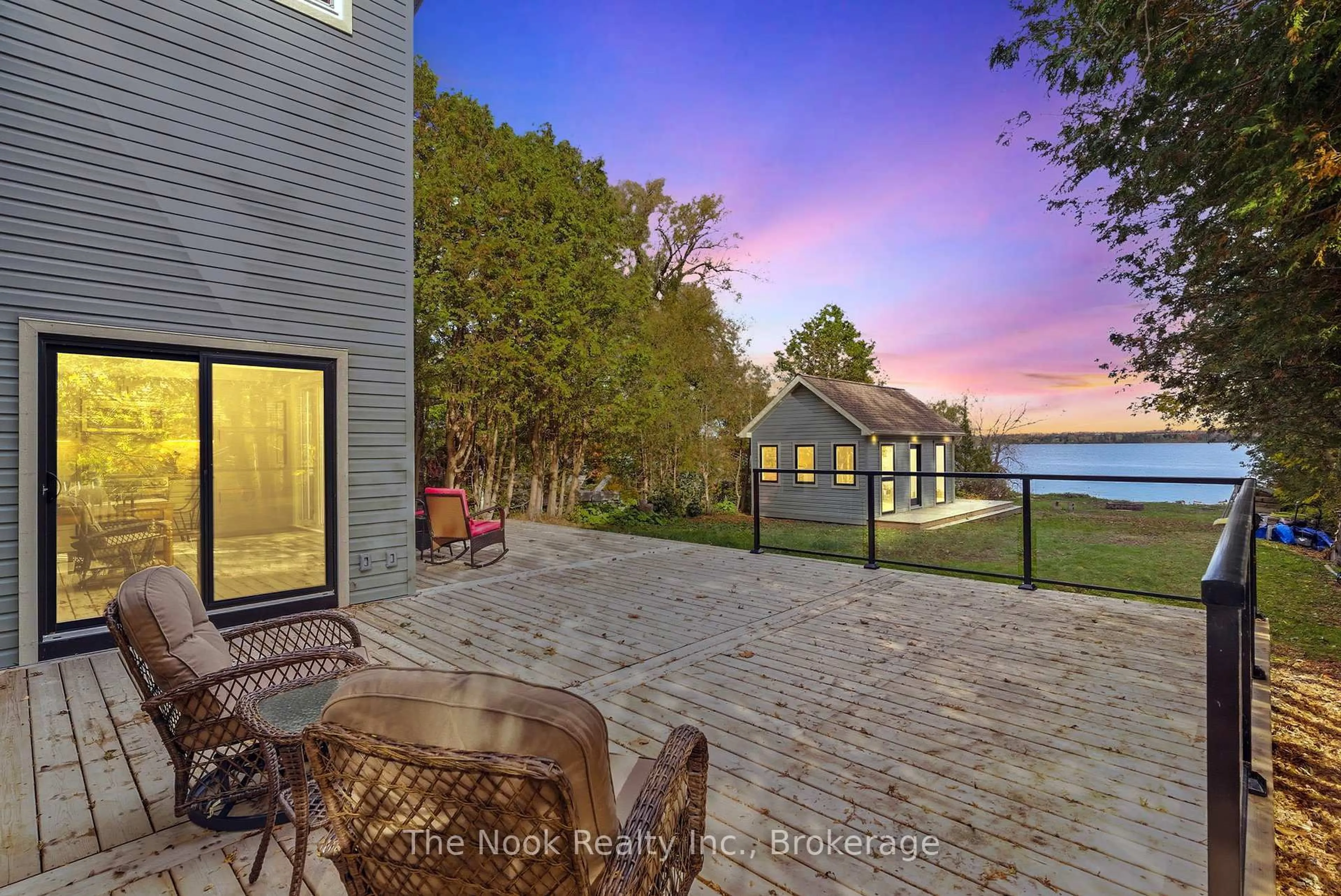 Patio, water/lake/river/ocean view for 55 Honey's Beach Rd, Scugog Ontario L9L 0B5