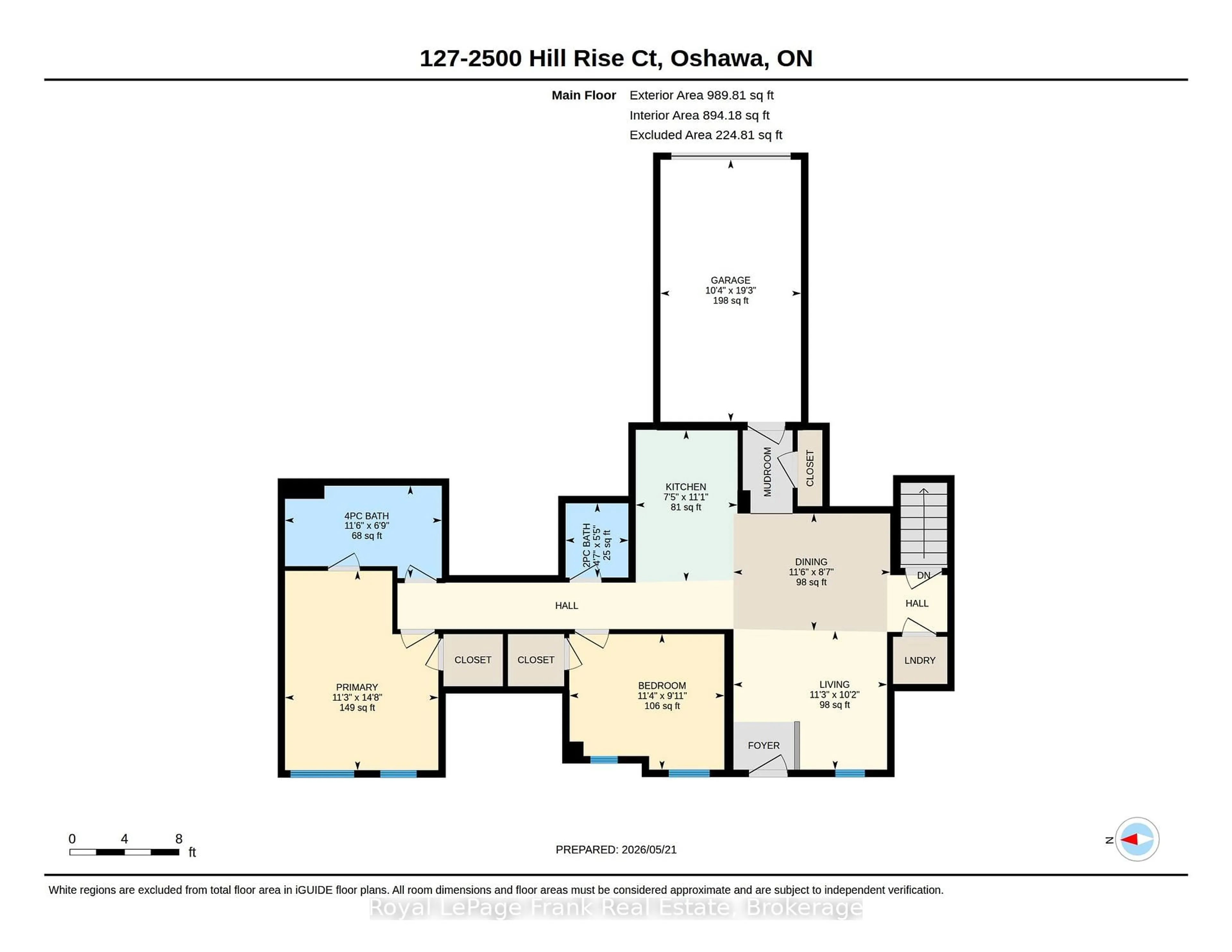 Floor plan for 2500 Hill Rise Crt #127, Oshawa Ontario L1L 0M6