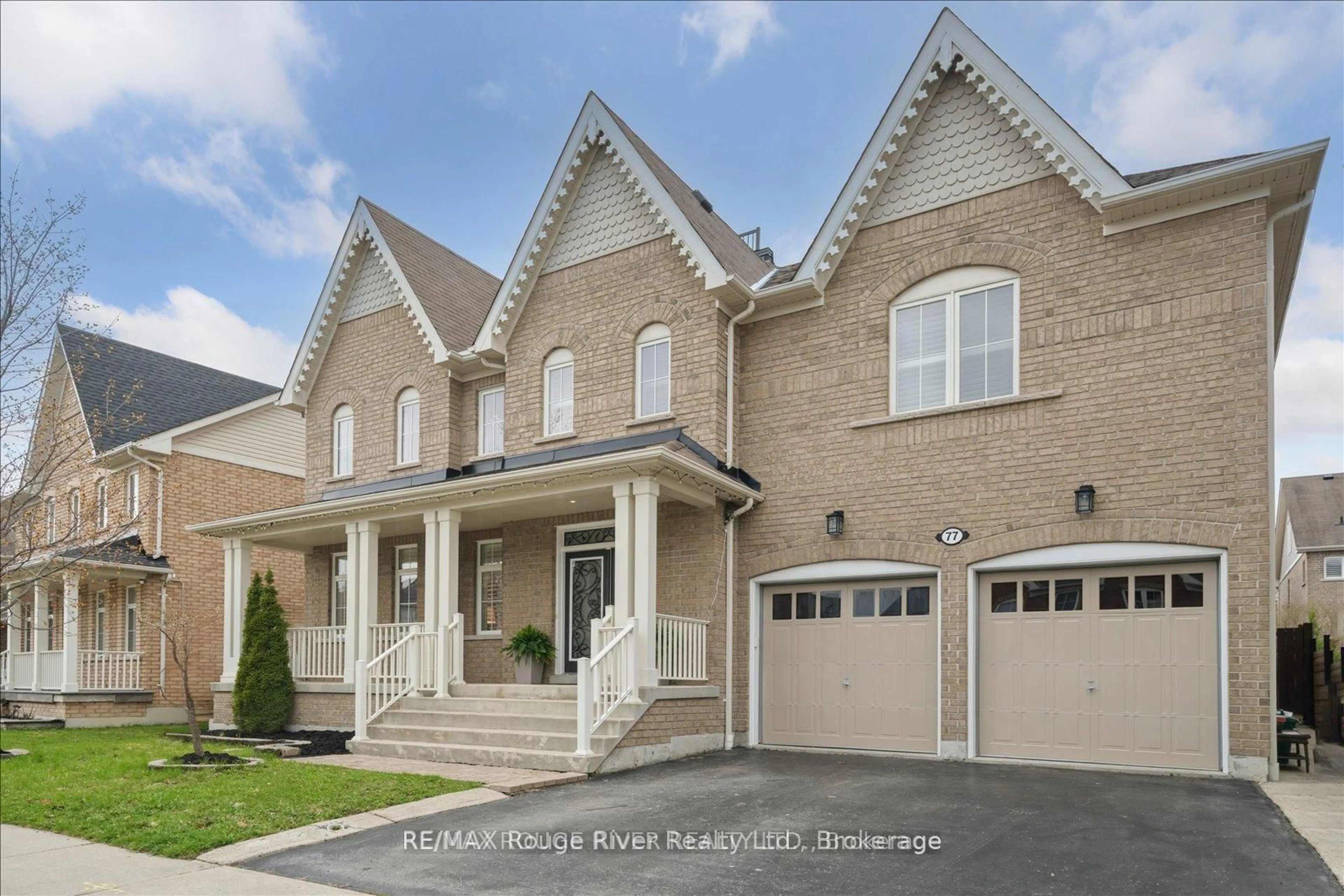Home with brick exterior material, street for 77 Joshua Blvd, Whitby Ontario L1M 0J2