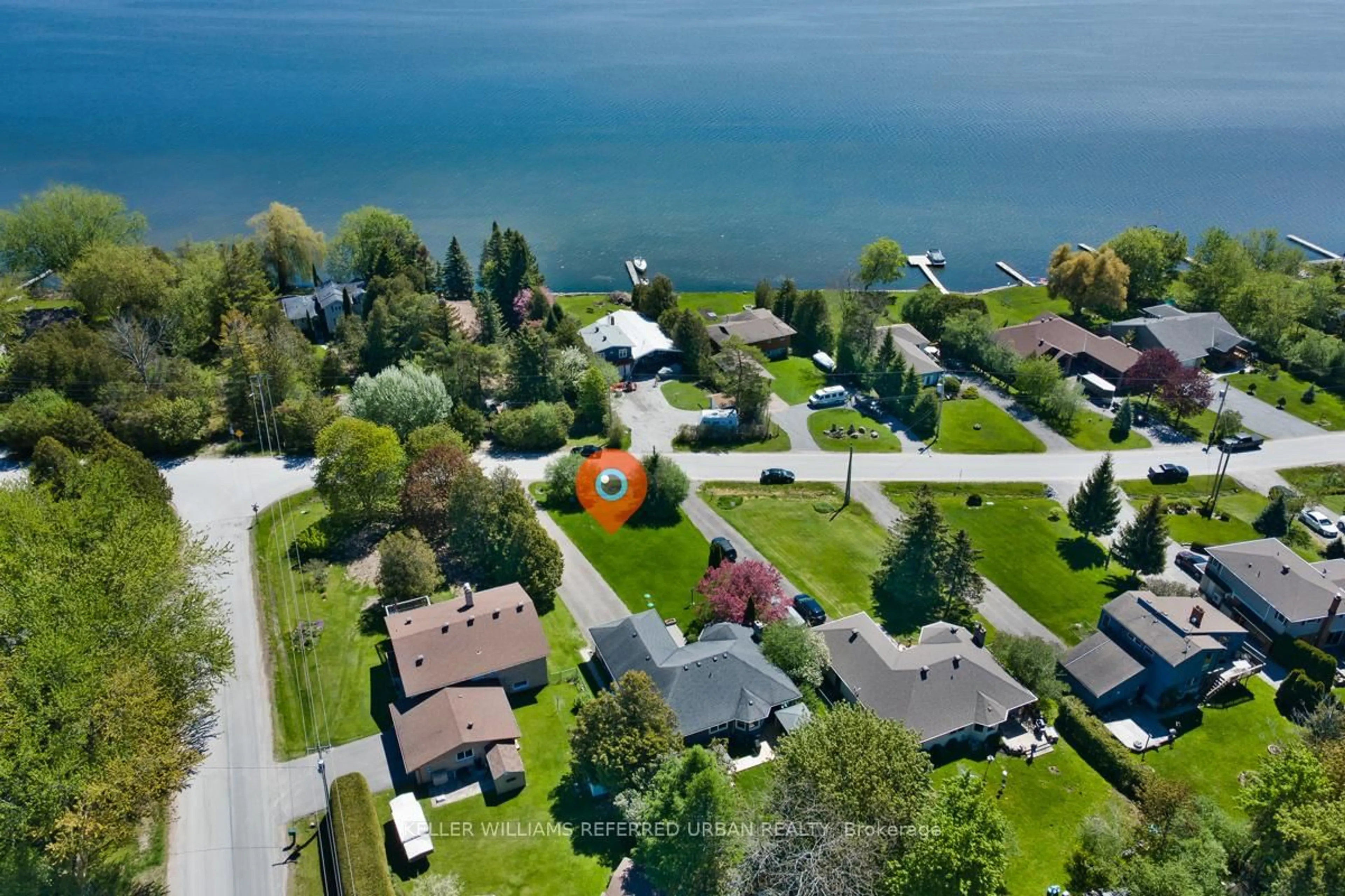 A pic from outside/outdoor area/front of a property/back of a property/a pic from drone, water/lake/river/ocean view for 222 Aldred Dr, Scugog Ontario L9L 1B4