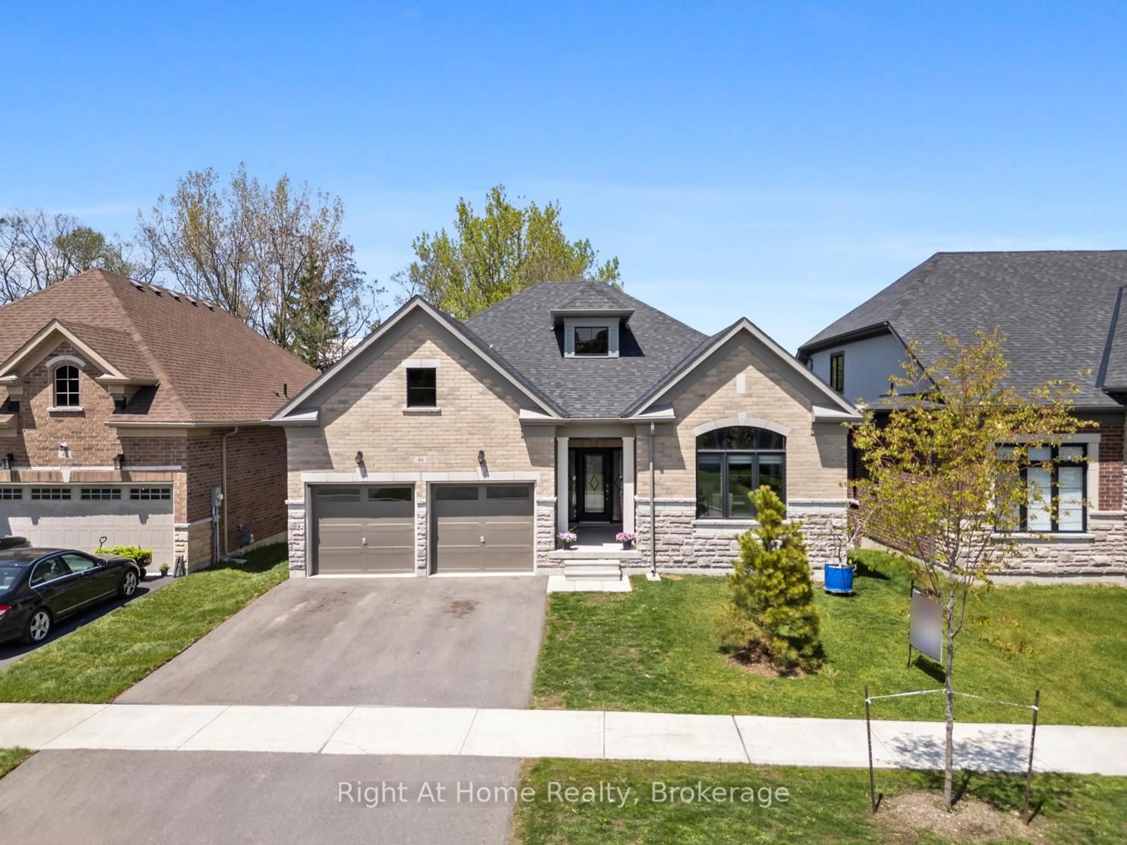 Home with brick exterior material, street for 46 Holtby Crt, Scugog Ontario L9L 0B4