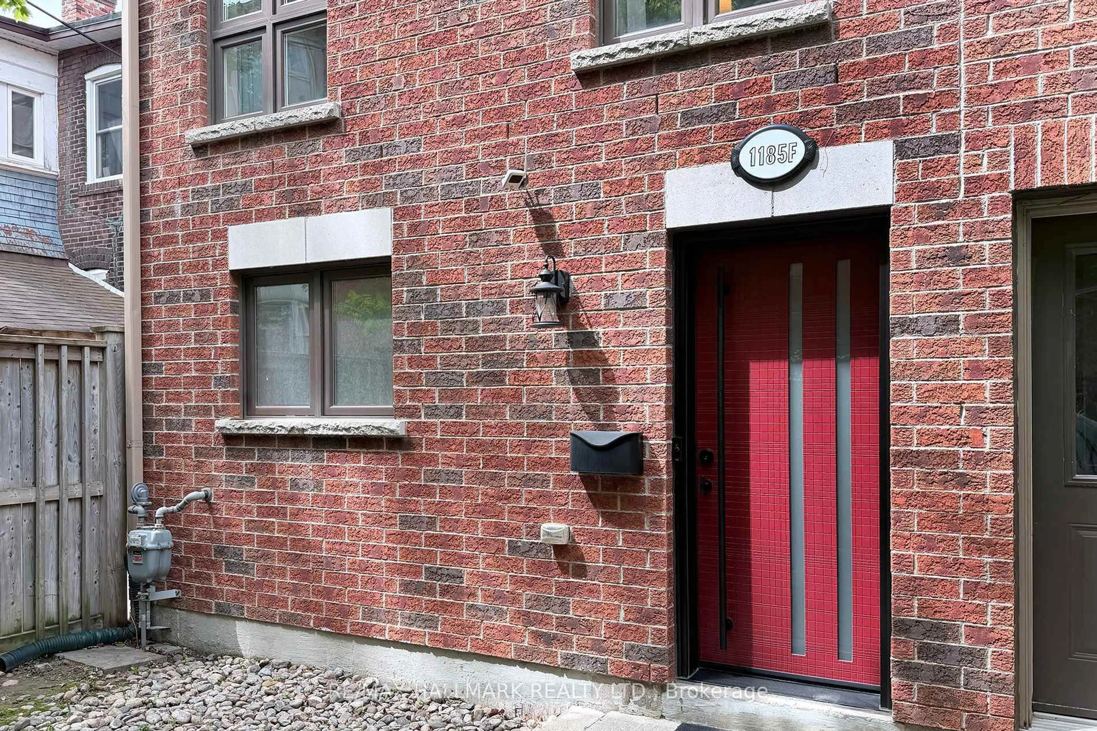 Home with brick exterior material, building for 1185 Queen St #F, Toronto Ontario M4M 1L6
