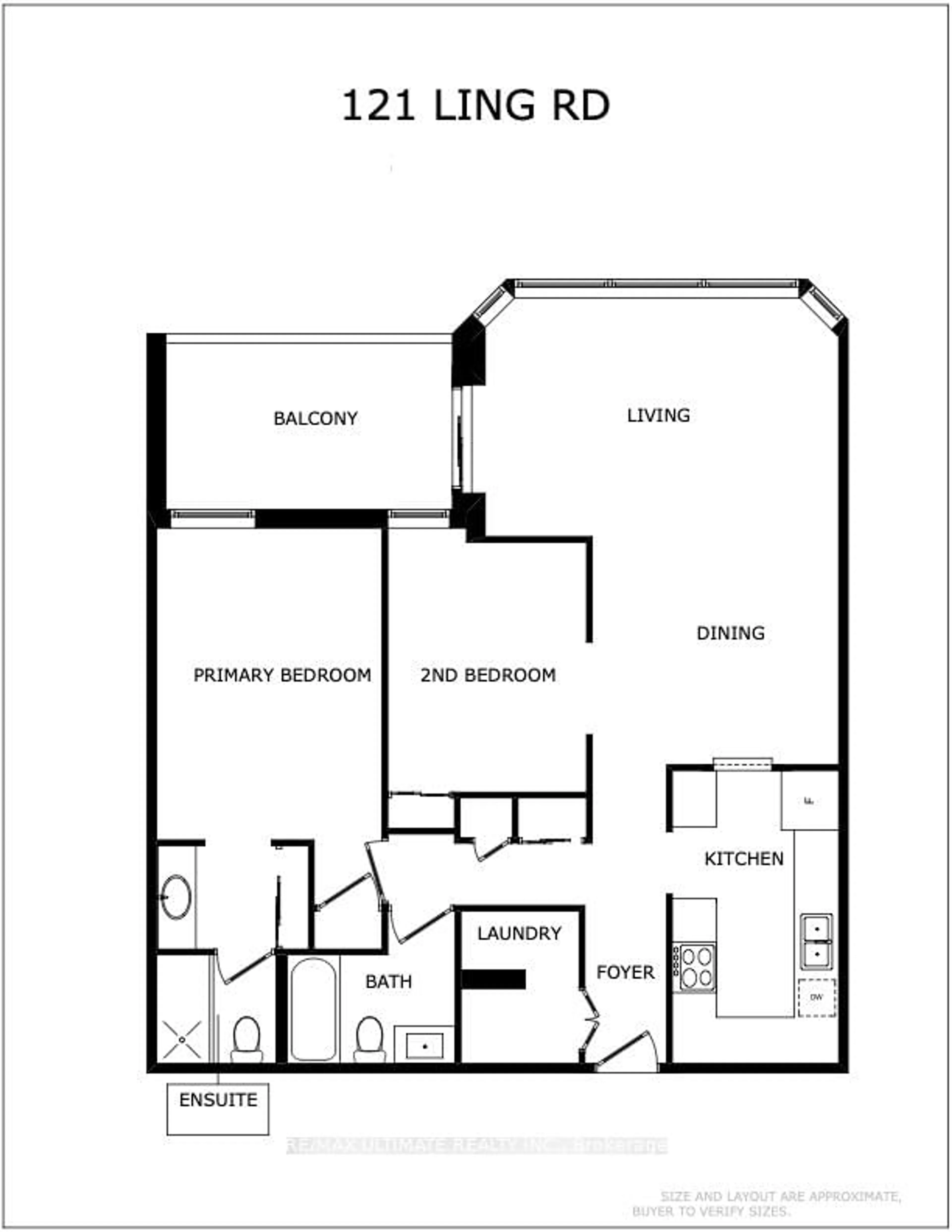 Floor plan for 121 Ling Rd #1106, Toronto Ontario M1E 4Y2