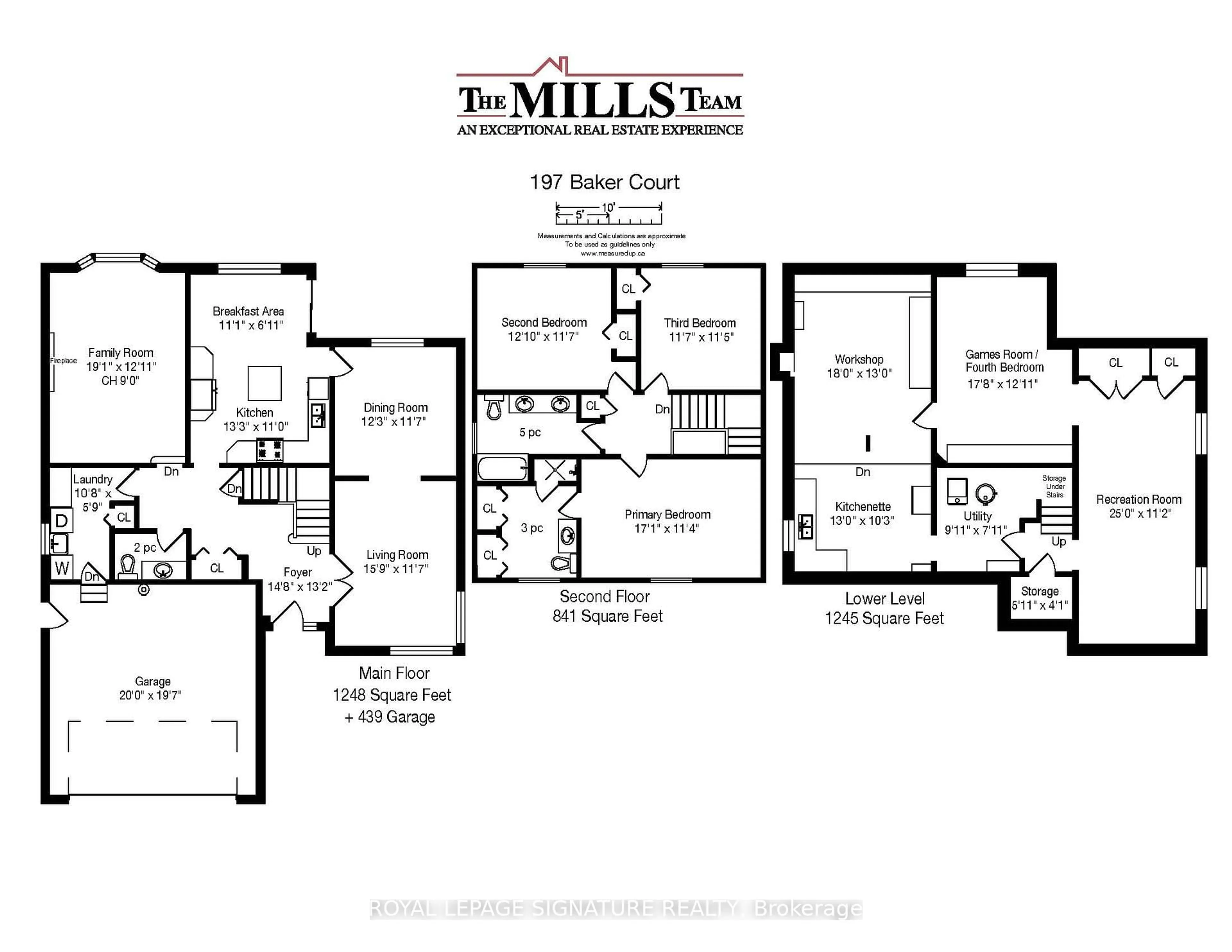 Floor plan for 197 Baker Crt, Oshawa Ontario L1G 7N2