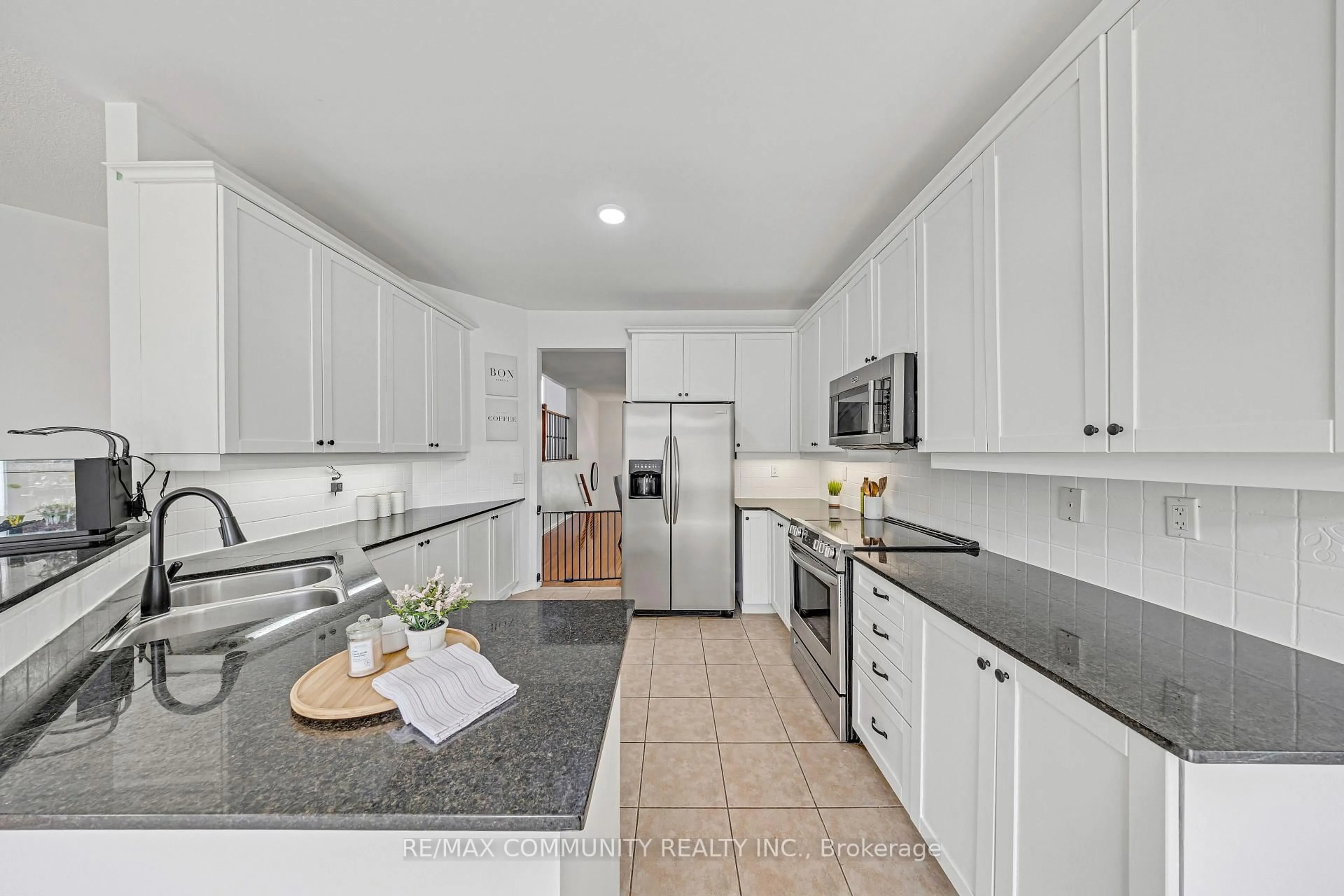 Open concept kitchen, ceramic/tile floor for 81 Bambridge St, Ajax Ontario L1Z 1R2