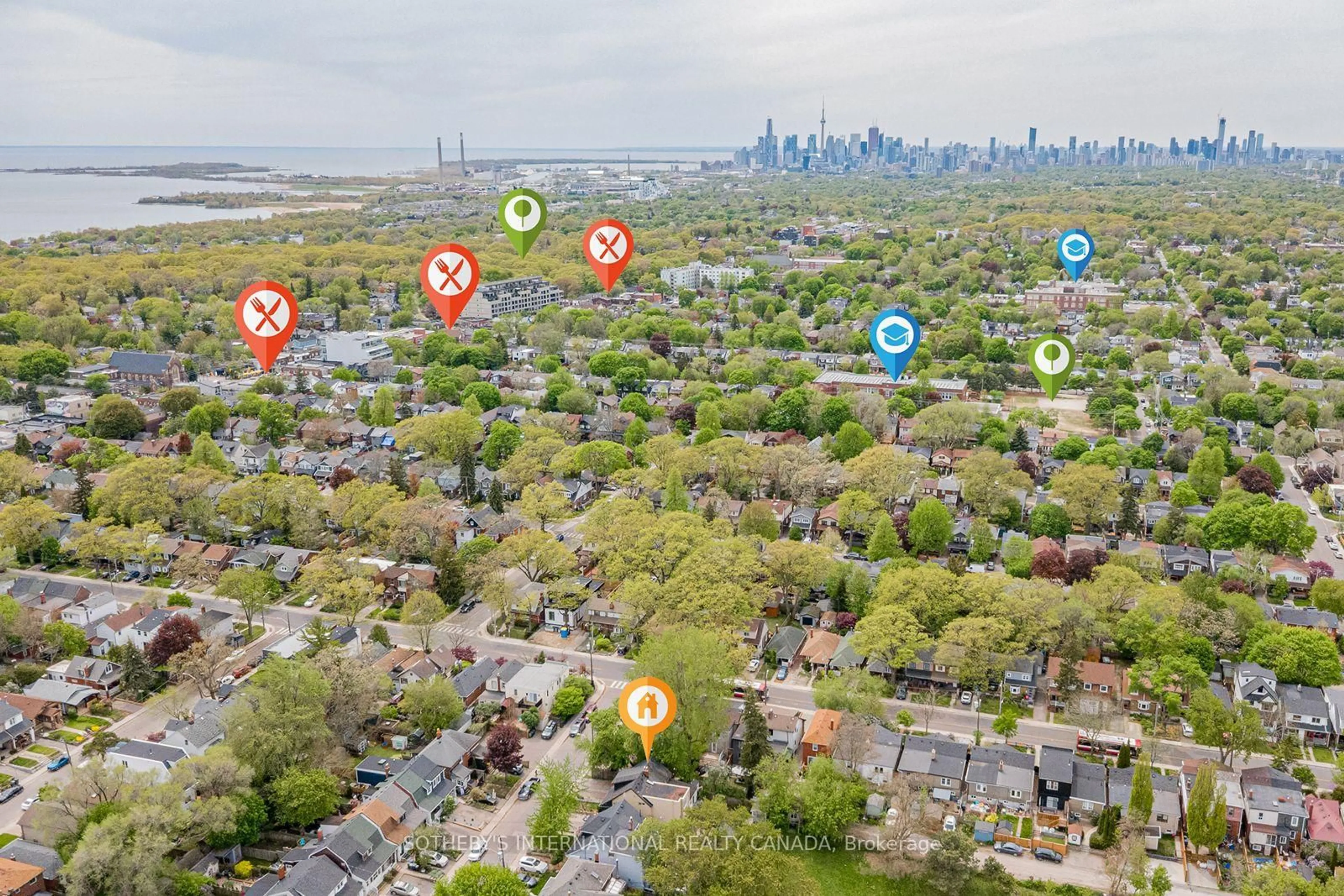 A pic from outside/outdoor area/front of a property/back of a property/a pic from drone, city buildings view from balcony for 2 Winston Ave, Toronto Ontario M1N 1W3