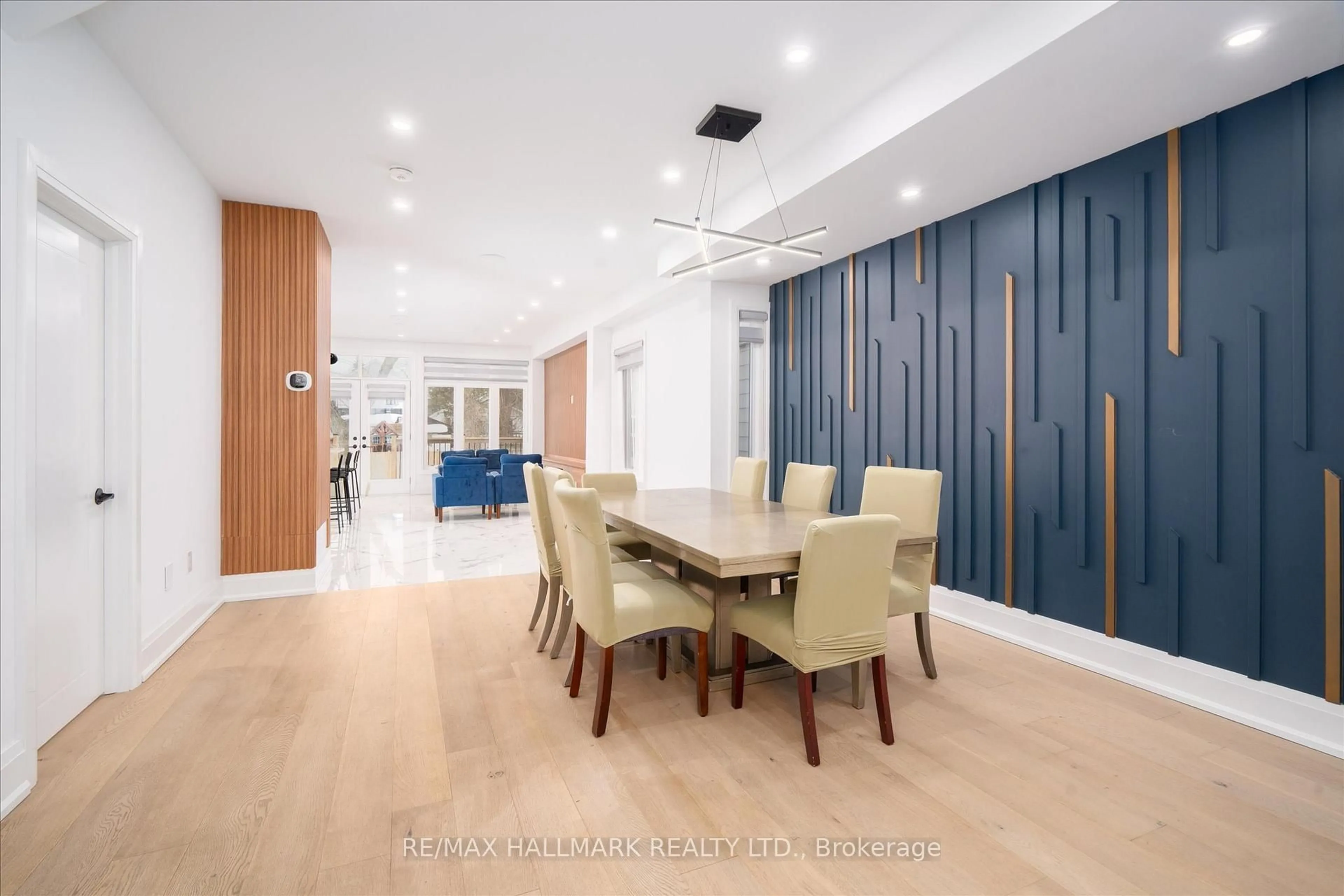 Dining room, wood/laminate floor for 83 Kalmar Ave, Toronto Ontario M1N 3G5