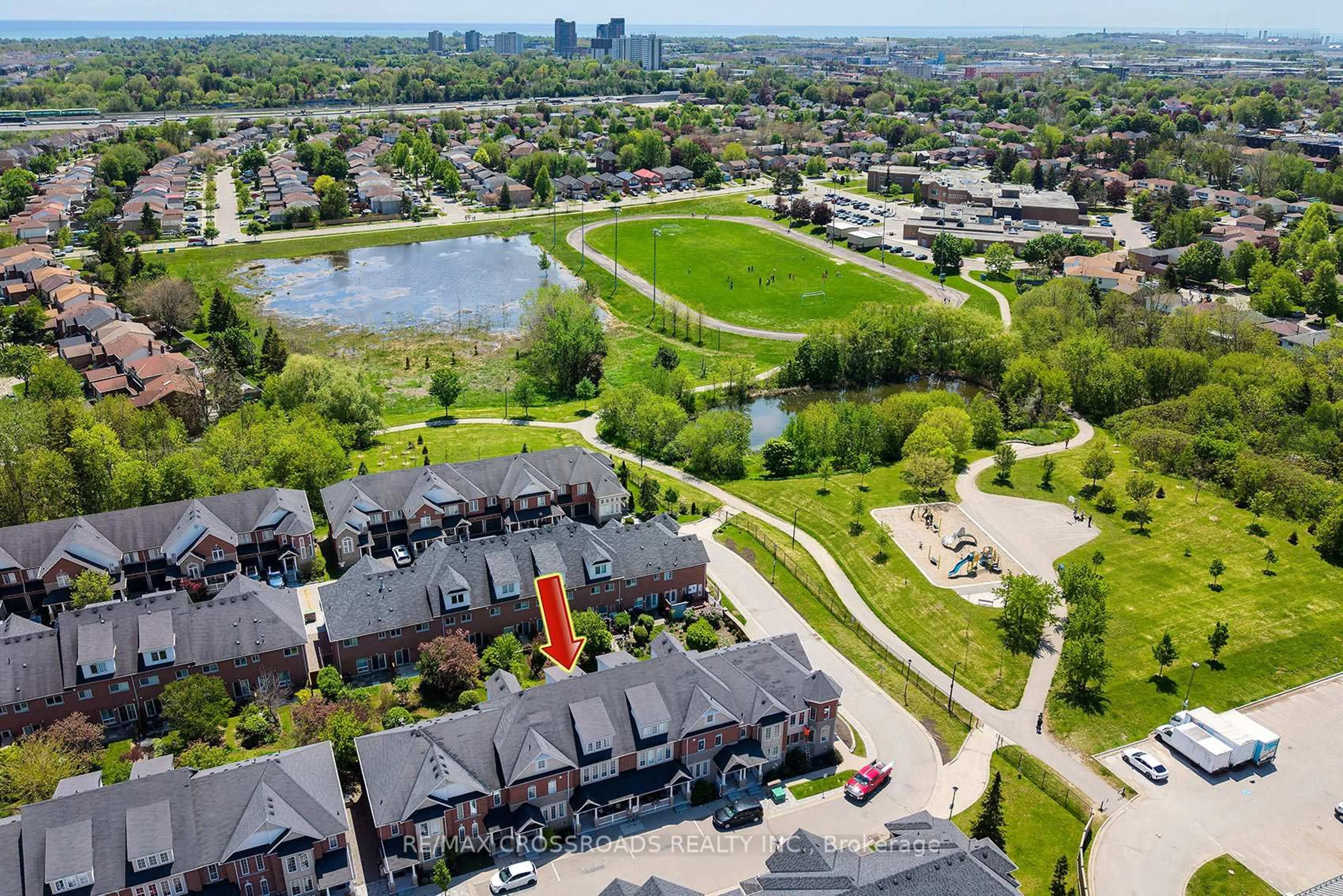 A pic from outside/outdoor area/front of a property/back of a property/a pic from drone, water/lake/river/ocean view for 35 Torr Lane, Ajax Ontario L1S 7N1