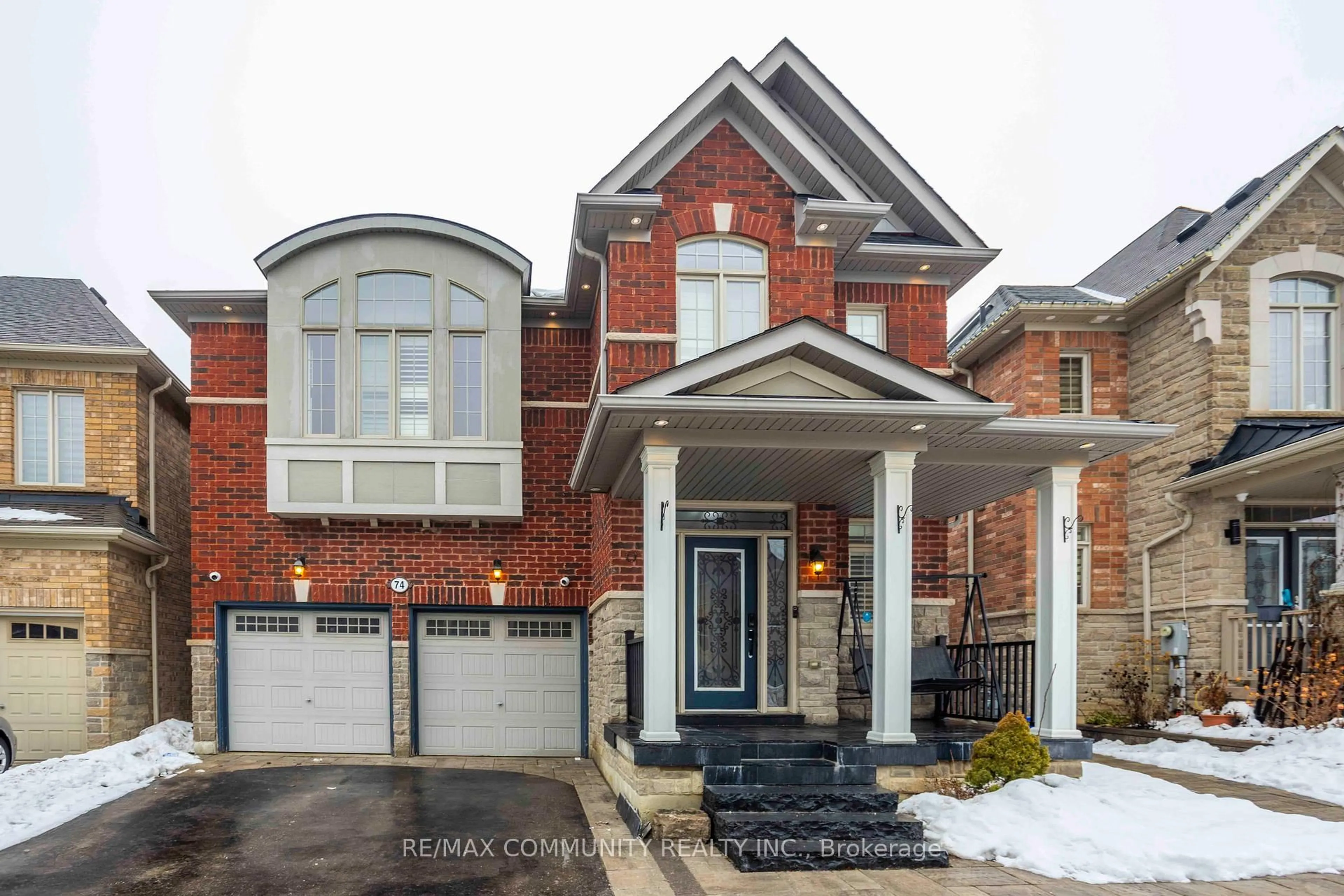 Home with brick exterior material, street for 74 Stannardville Dr, Ajax Ontario L1T 0M4