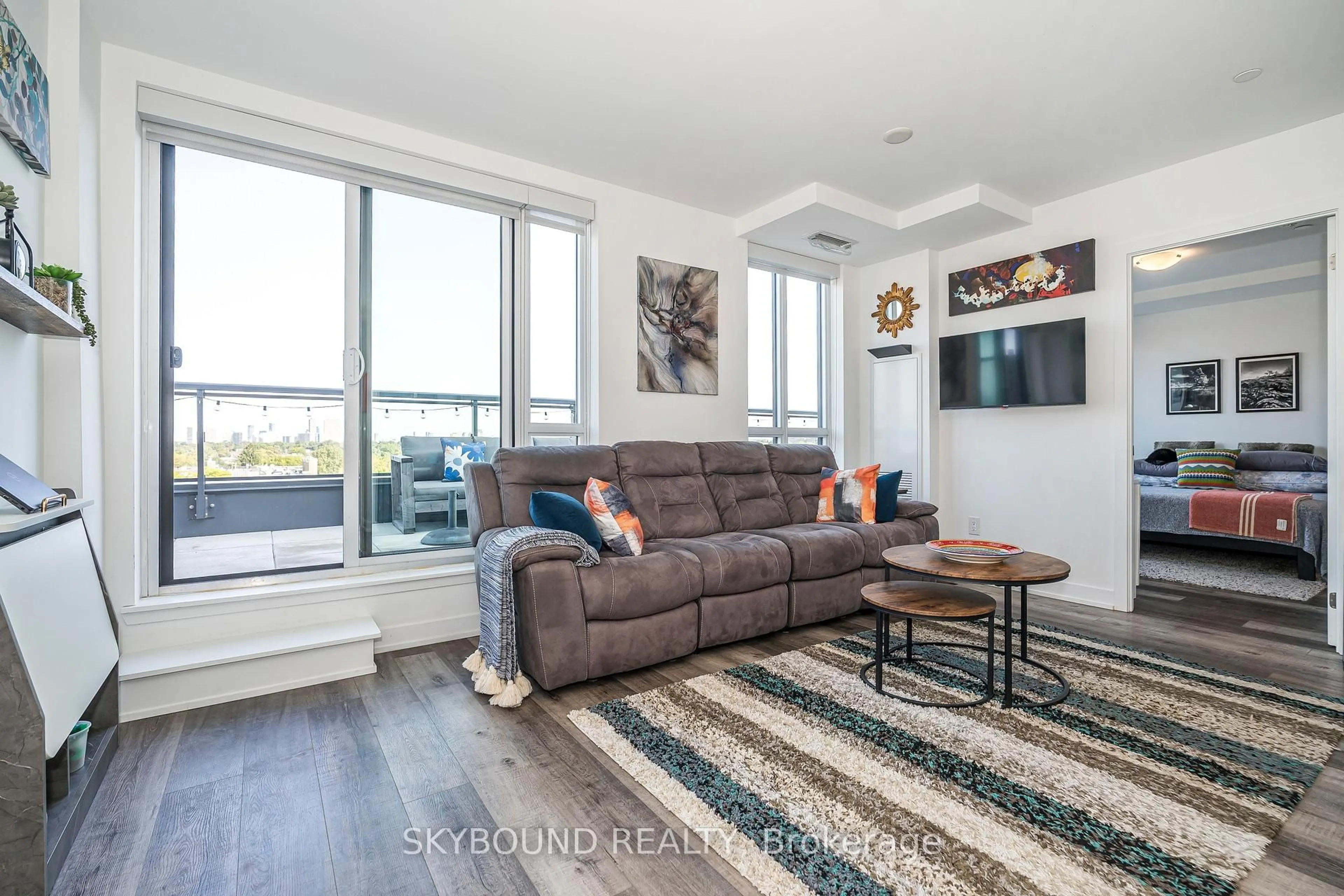 Living room with furniture, unknown for 630 Greenwood Ave ## 805, Toronto Ontario M4J 0A8