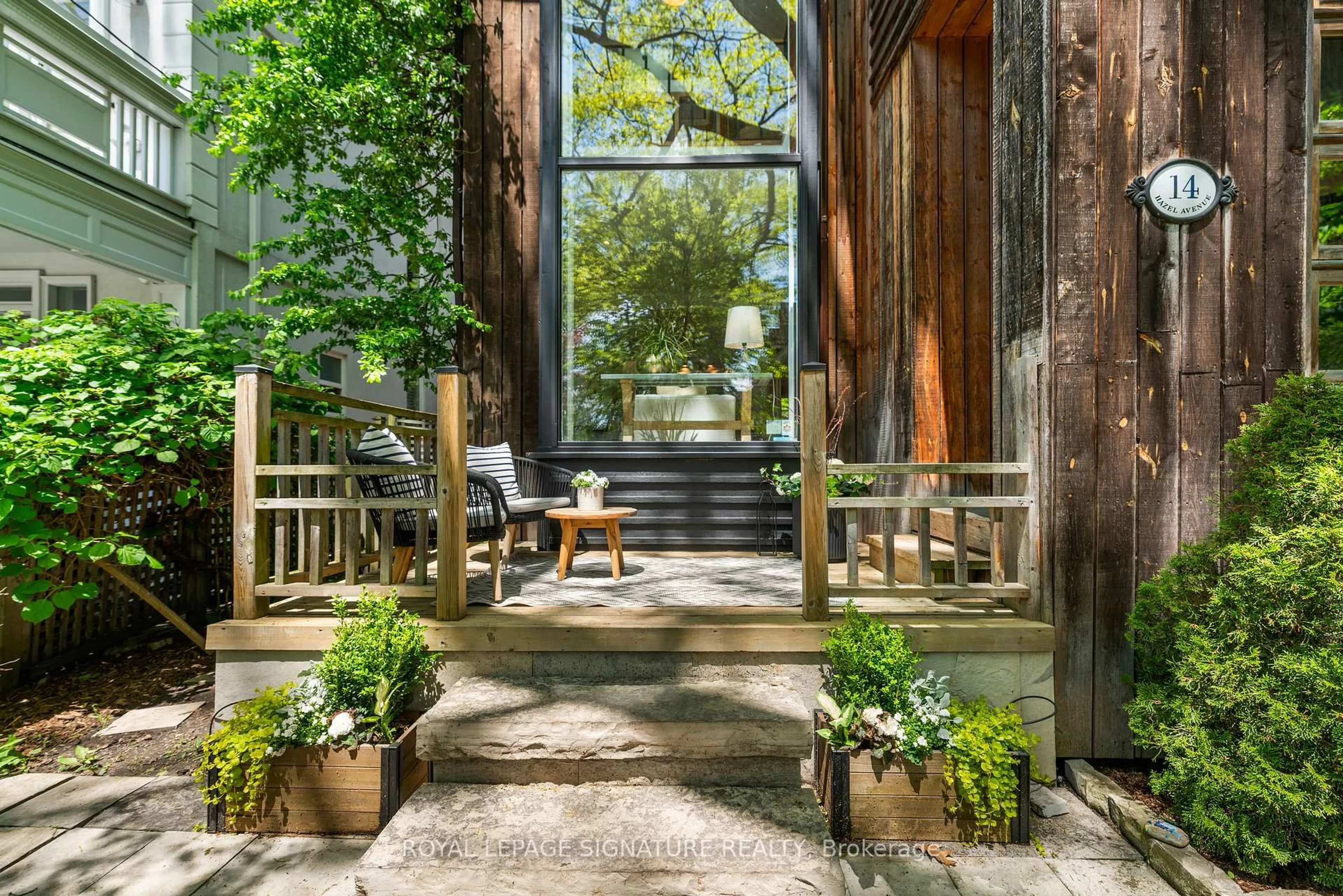 Patio, forest/trees view for 14 Hazel Ave, Toronto Ontario M4E 1C5