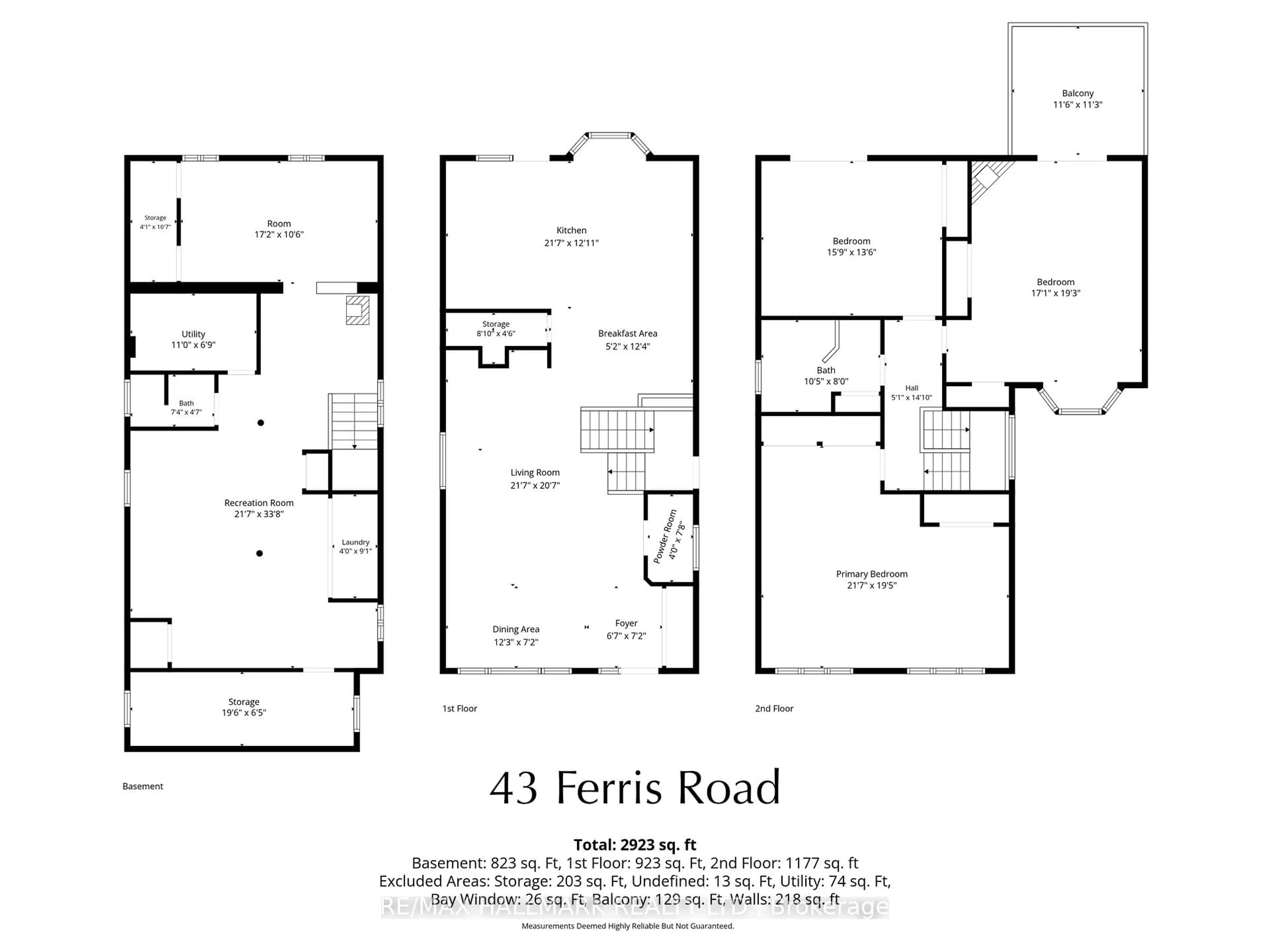 Floor plan for 43 Ferris Rd, Toronto Ontario M4B 1G2