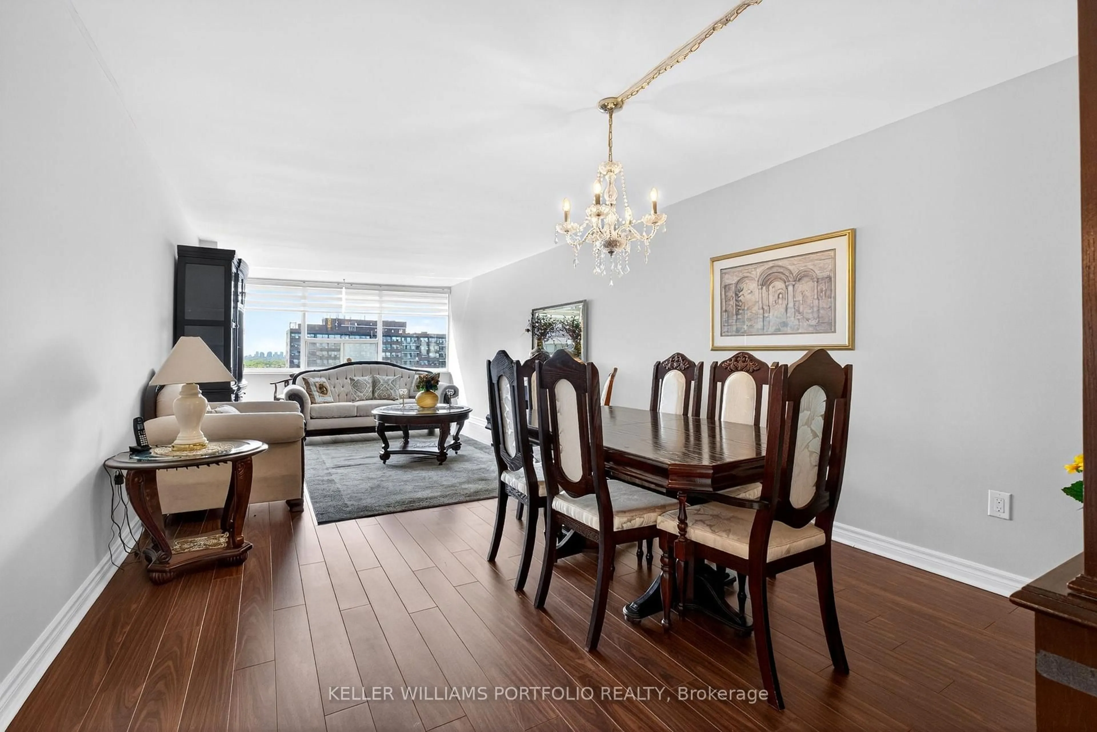 Dining room, wood/laminate floor for 55 Huntingdale Blvd #1807, Toronto Ontario M1W 2N9