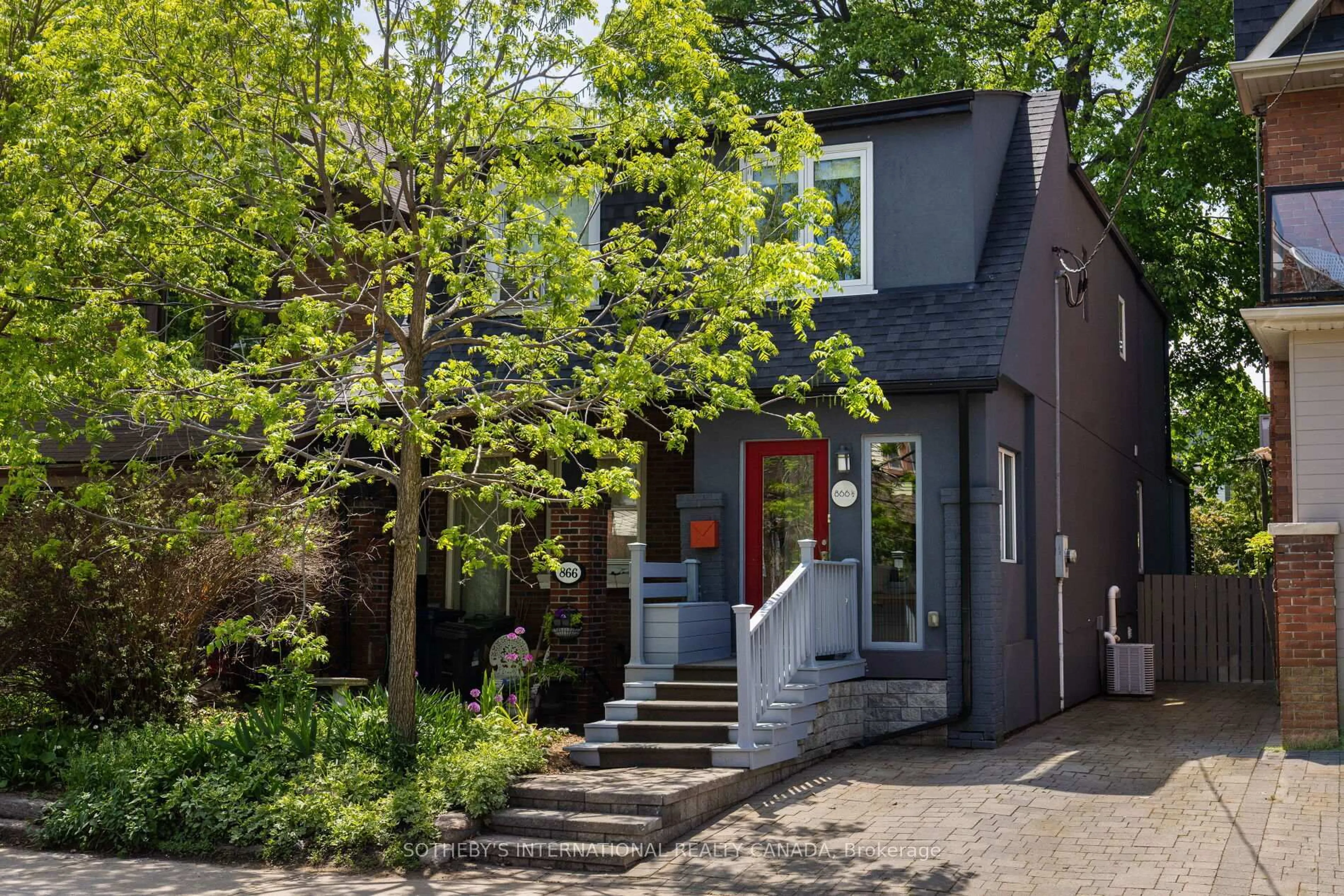 Home with brick exterior material, street for 866 1/2 Carlaw Ave, Toronto Ontario M4K 3L3