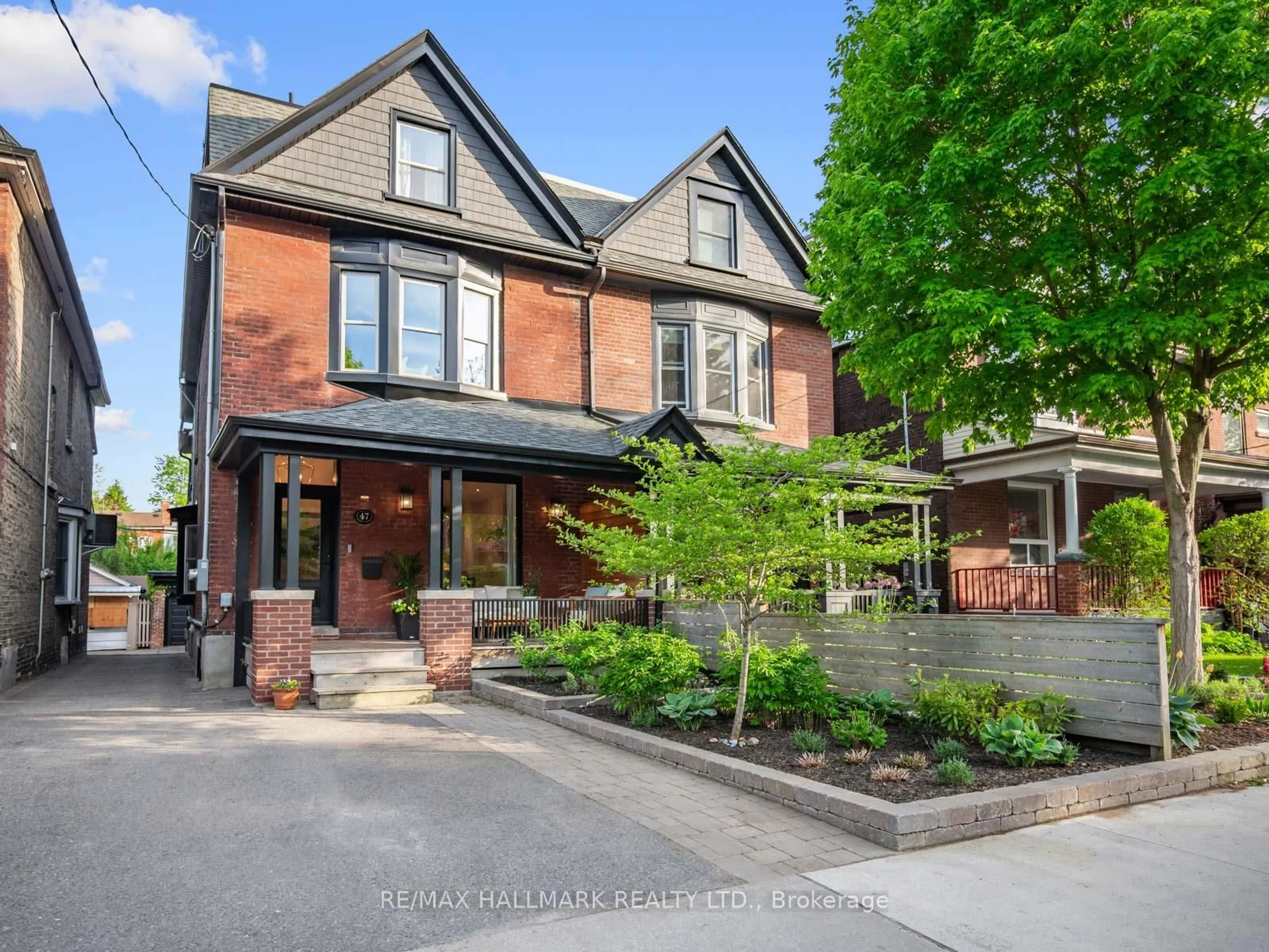 Home with brick exterior material, street for 47 Langley Ave, Toronto Ontario M4K 1B4