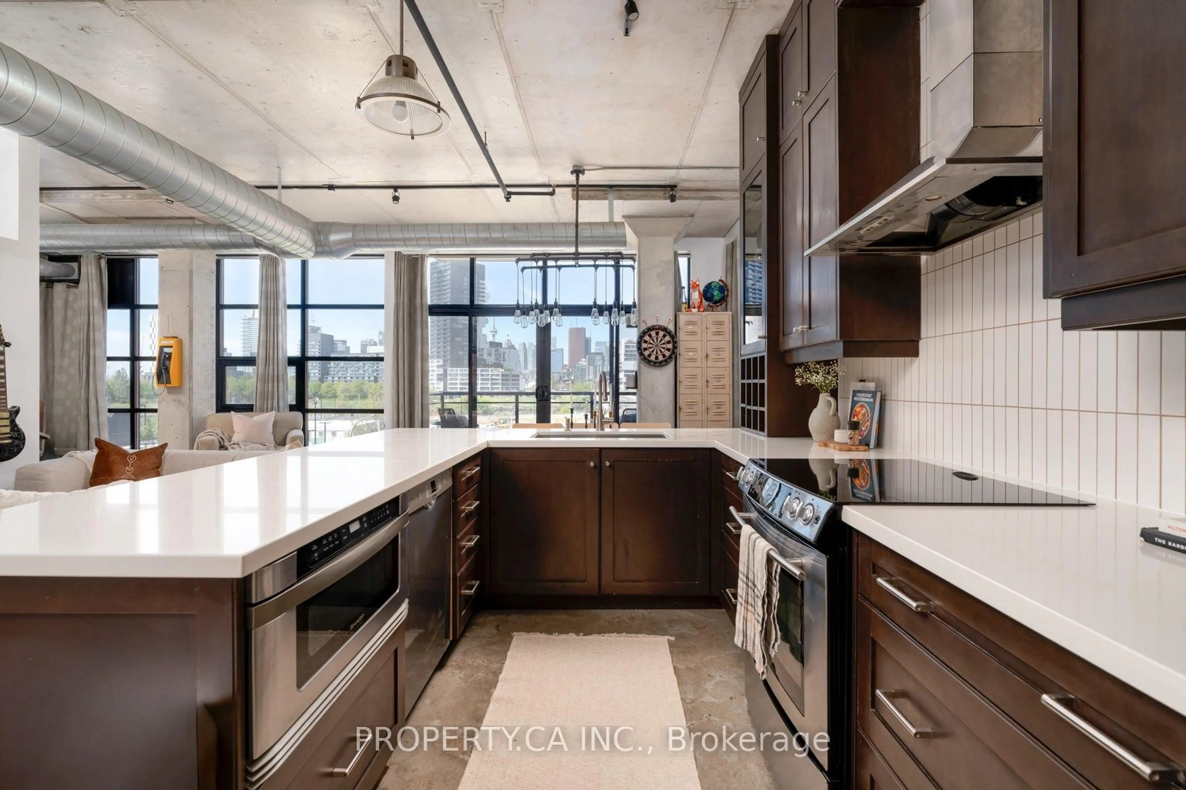 Contemporary kitchen, ceramic/tile floor for 68 Broadview Ave #422, Toronto Ontario M4M 2E6
