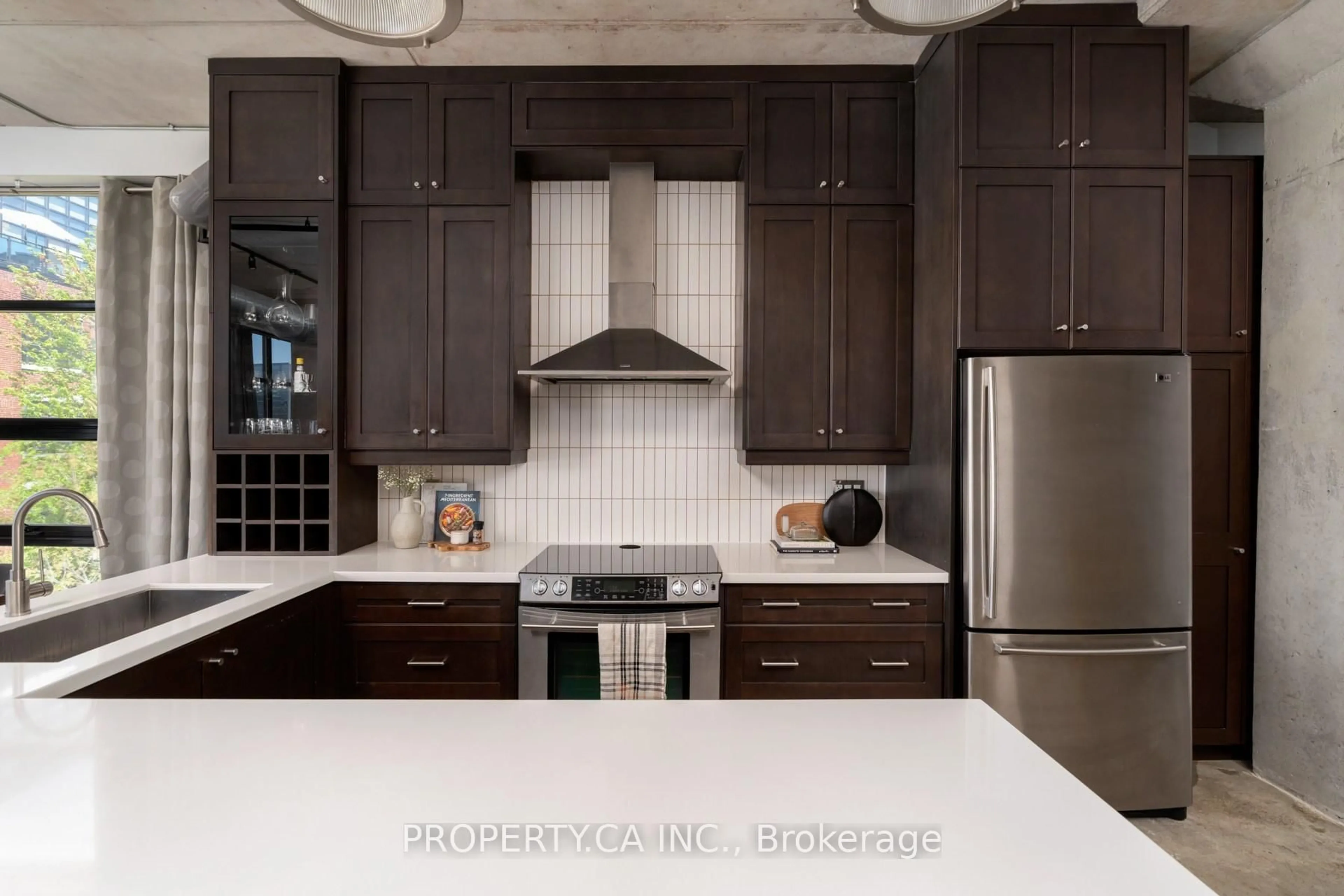 Contemporary kitchen, ceramic/tile floor for 68 Broadview Ave #422, Toronto Ontario M4M 2E6