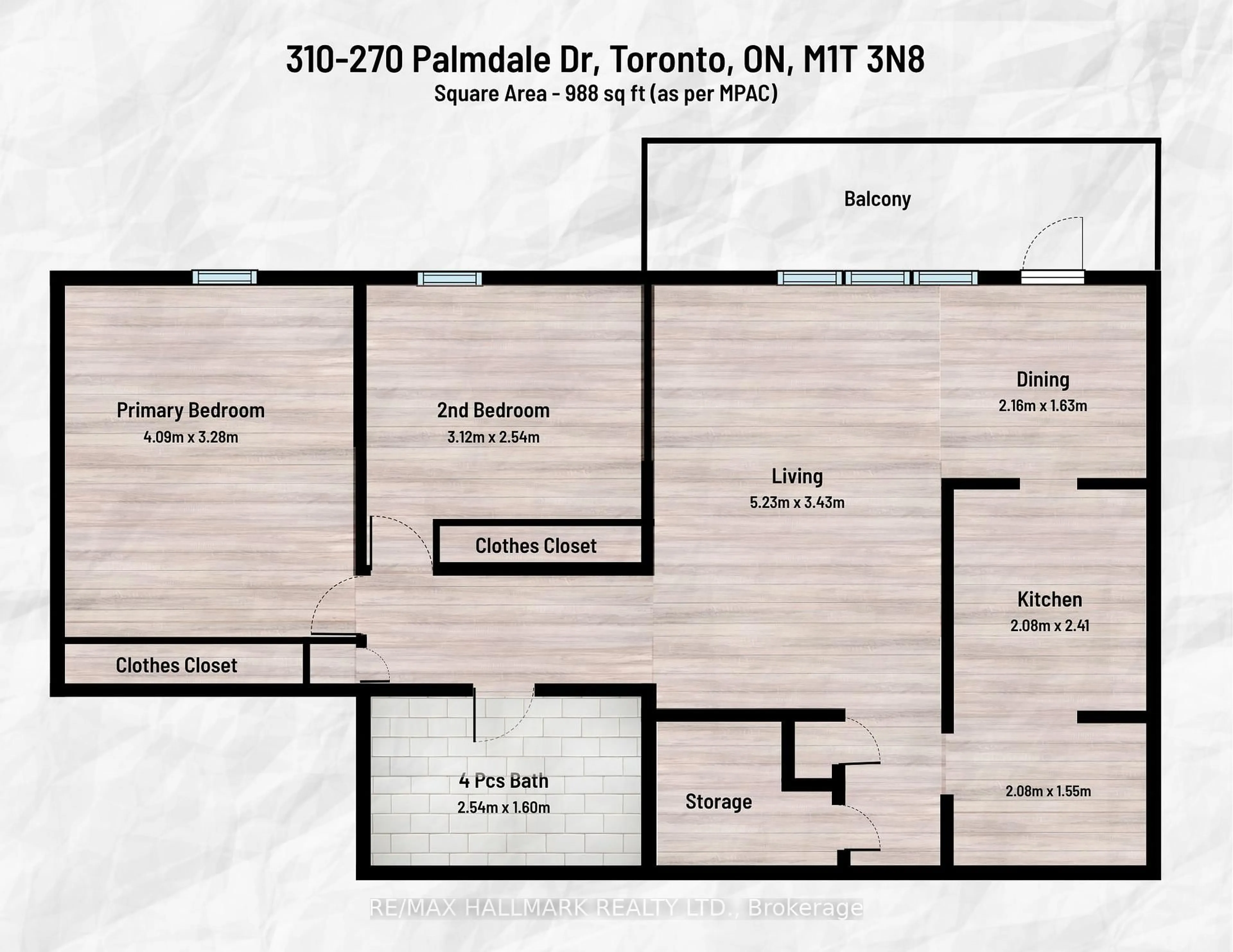 Floor plan for 270 Palmdale Dr #310, Toronto Ontario M1T 3N8