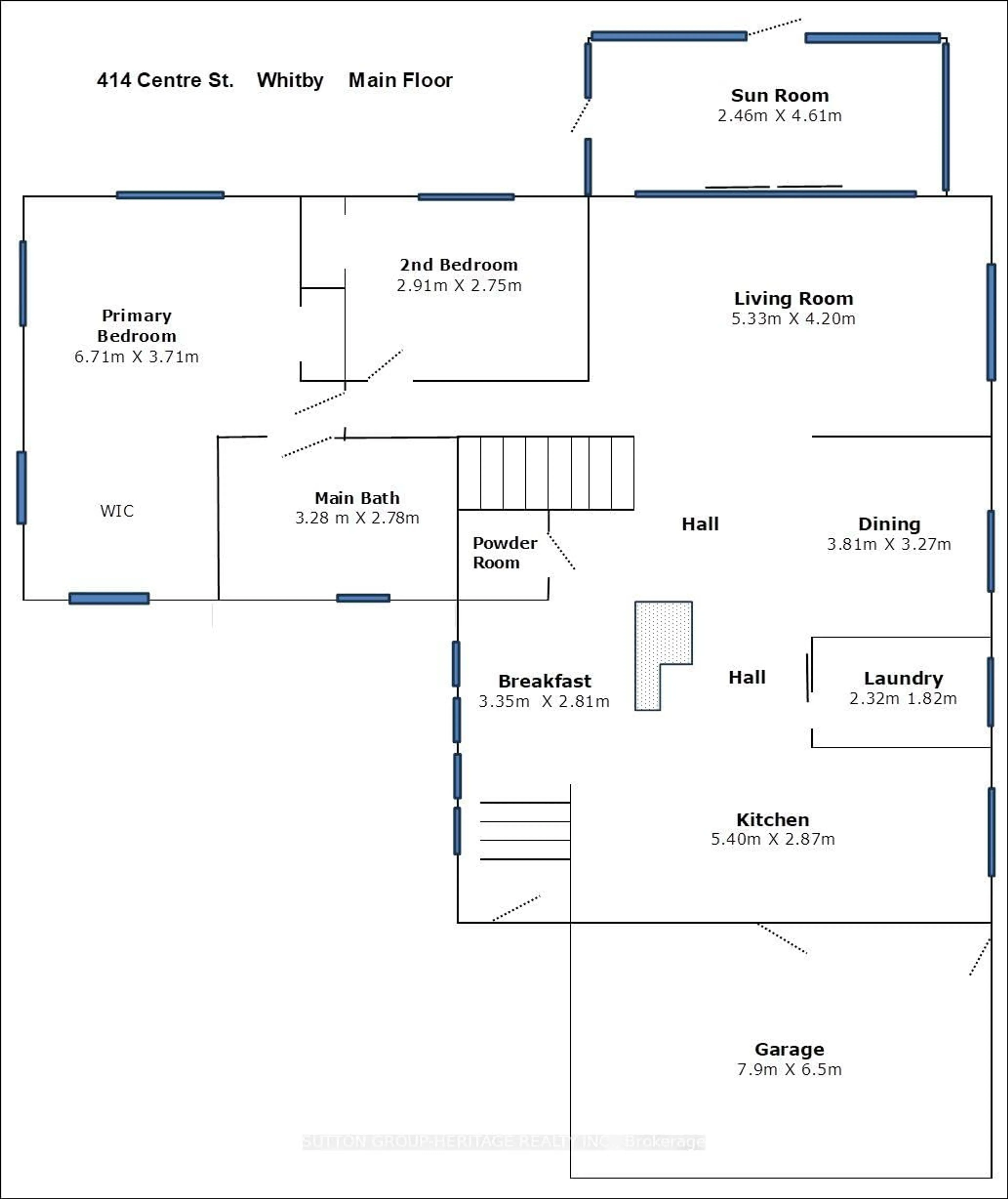 Floor plan for 414 Centre St, Whitby Ontario L1N 4T4