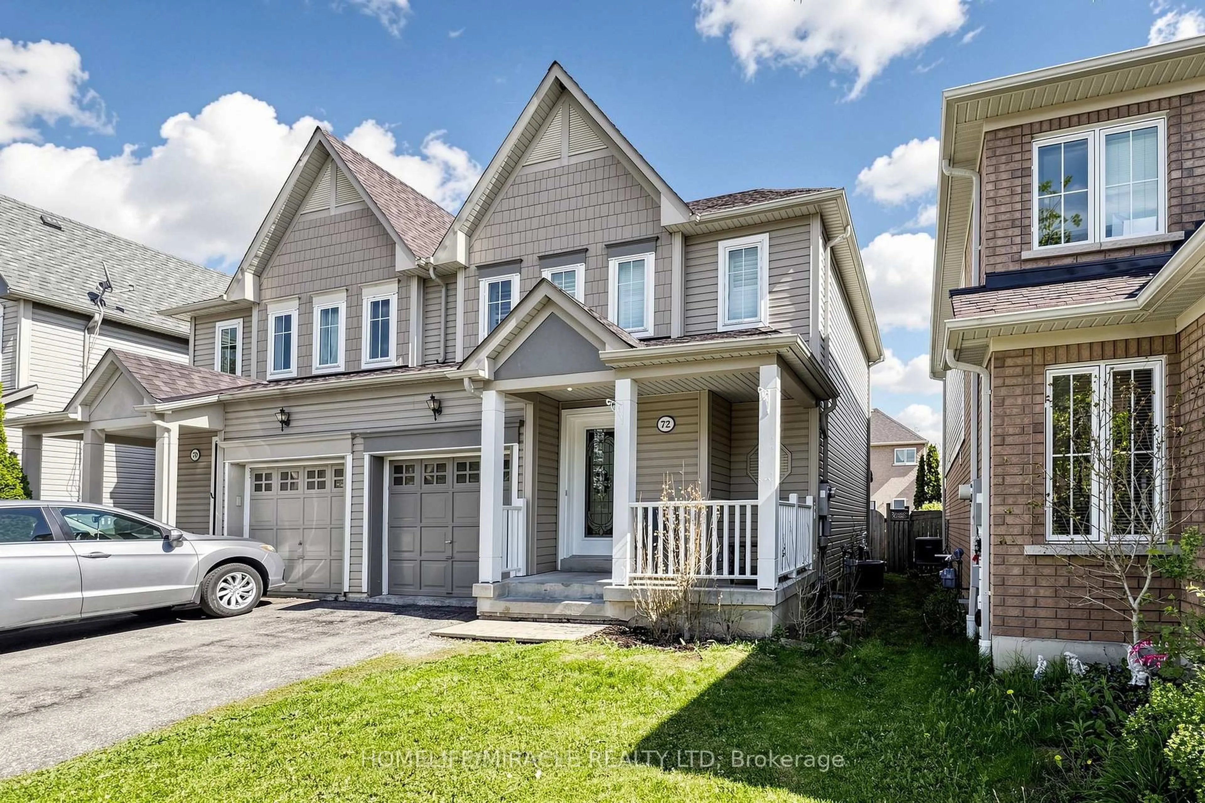 Home with vinyl exterior material, street for 72 Boyd Cres, Ajax Ontario L1Z 1X7