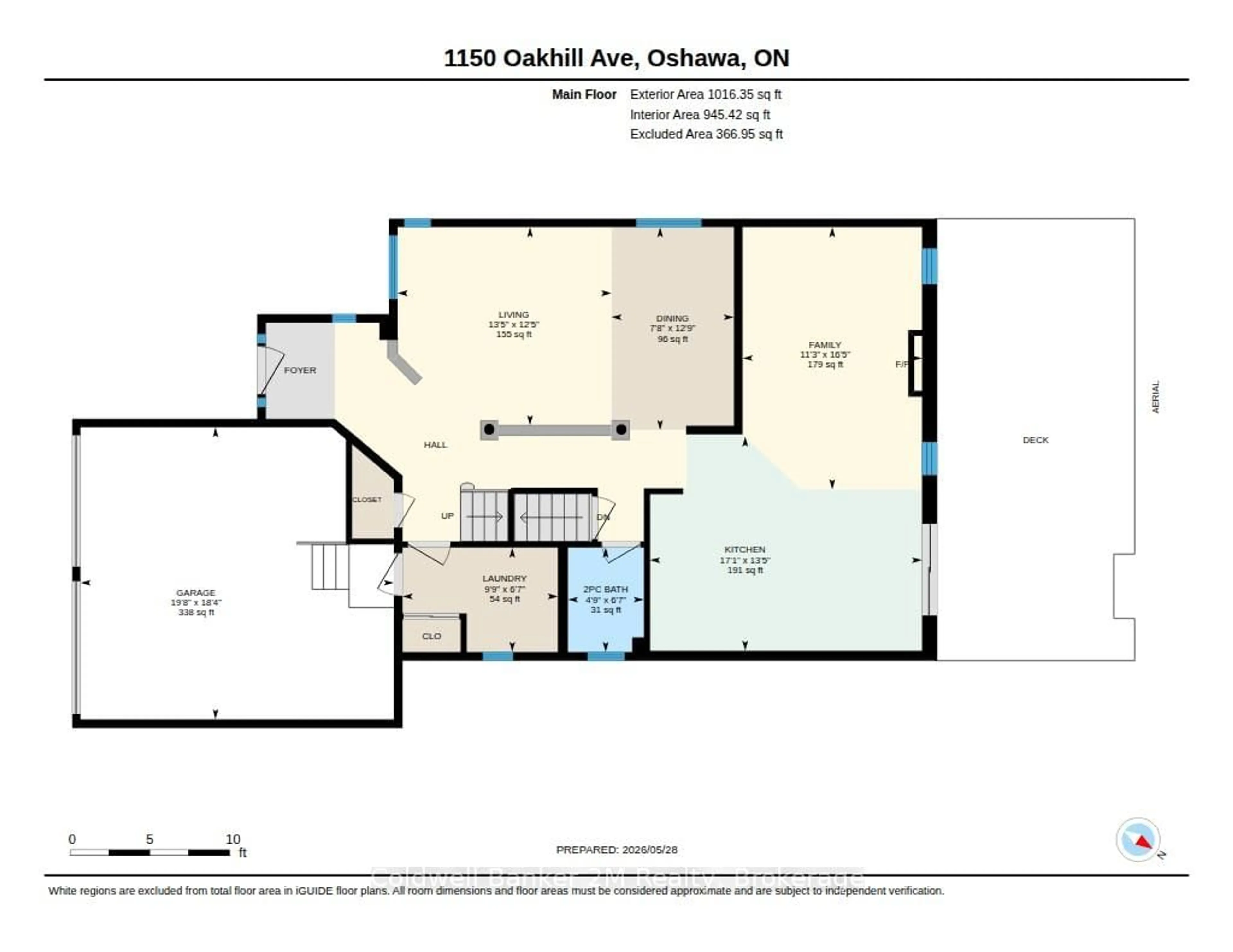 Floor plan for 1150 Oakhill Ave, Oshawa Ontario L1K 2P1