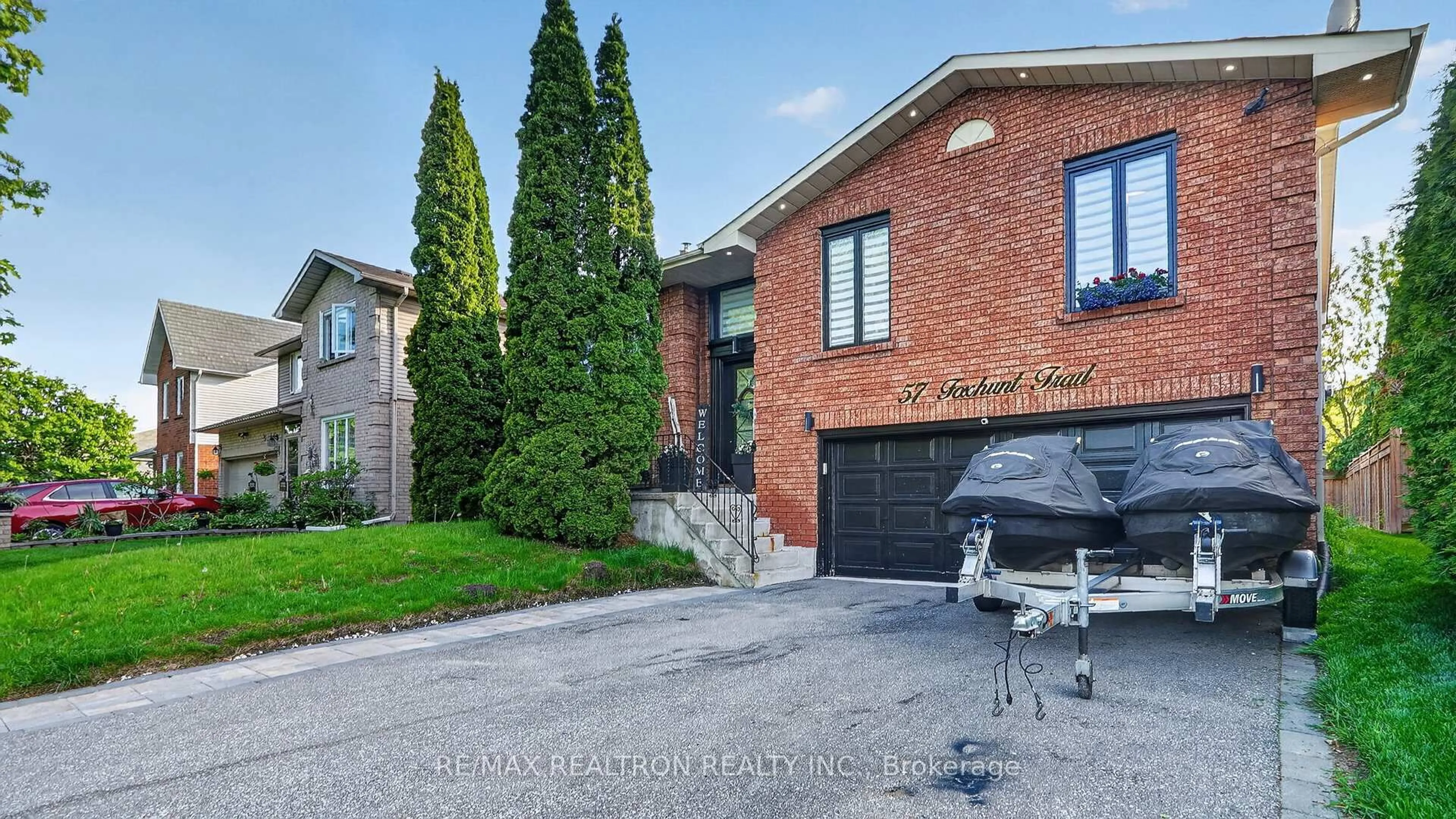 Home with brick exterior material, street for 57 Foxhunt Tr, Clarington Ontario L1E 1E4