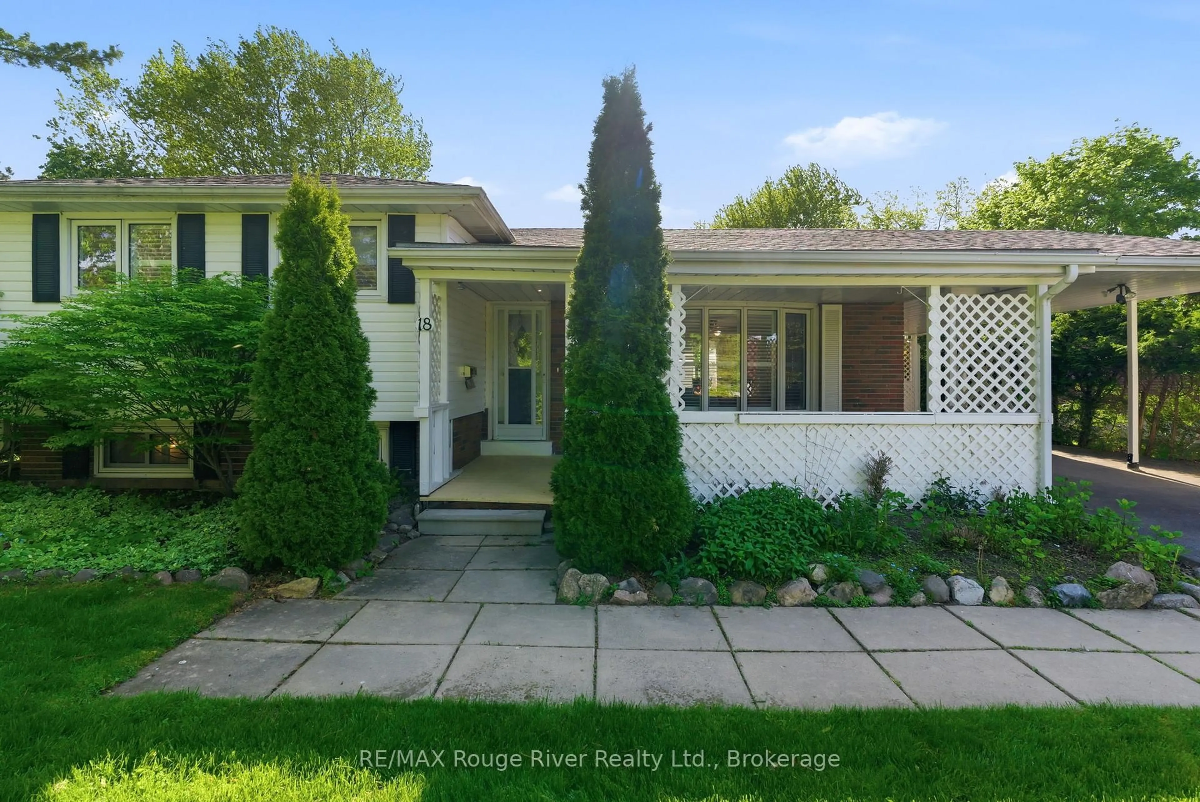 Home with vinyl exterior material, street for 18 Strathy Rd, Ajax Ontario L1S 2V1