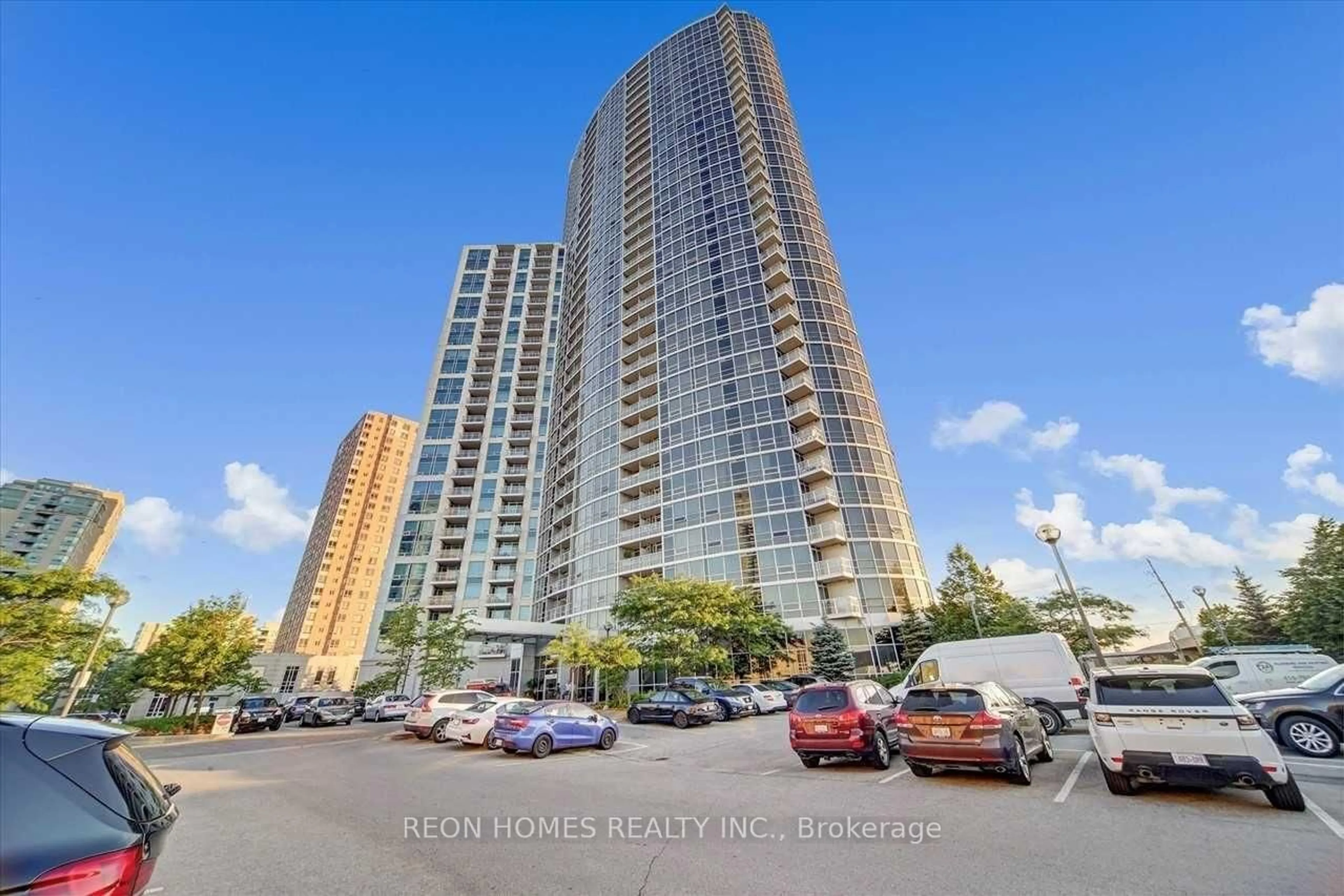 A pic from outside/outdoor area/front of a property/back of a property/a pic from drone, city buildings view from balcony for 83 Borough Dr #302, Toronto Ontario M1P 5E4