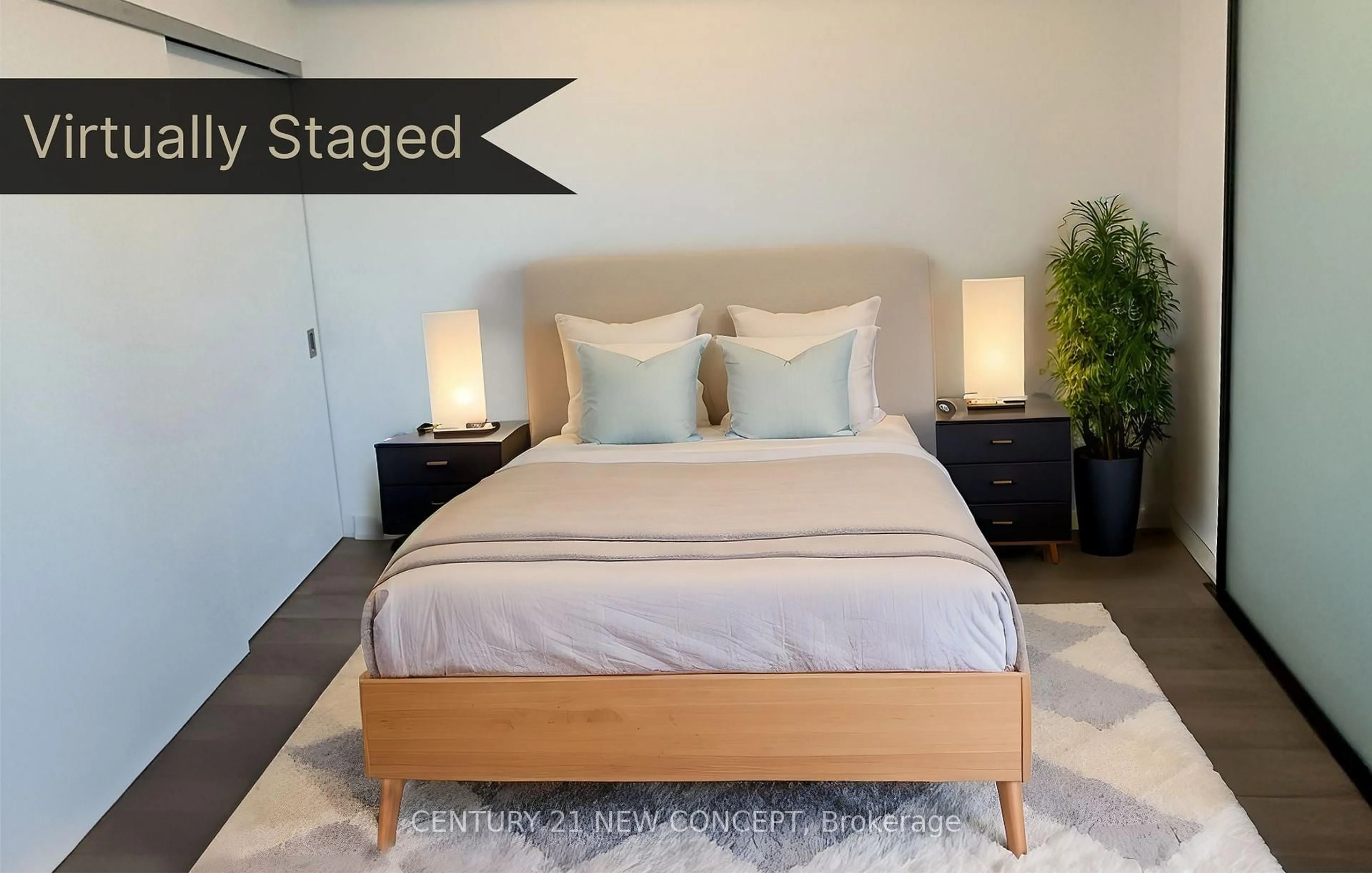 Bedroom with bed, unknown for 2799 Kingston Rd #821, Toronto Ontario M1M 1N1