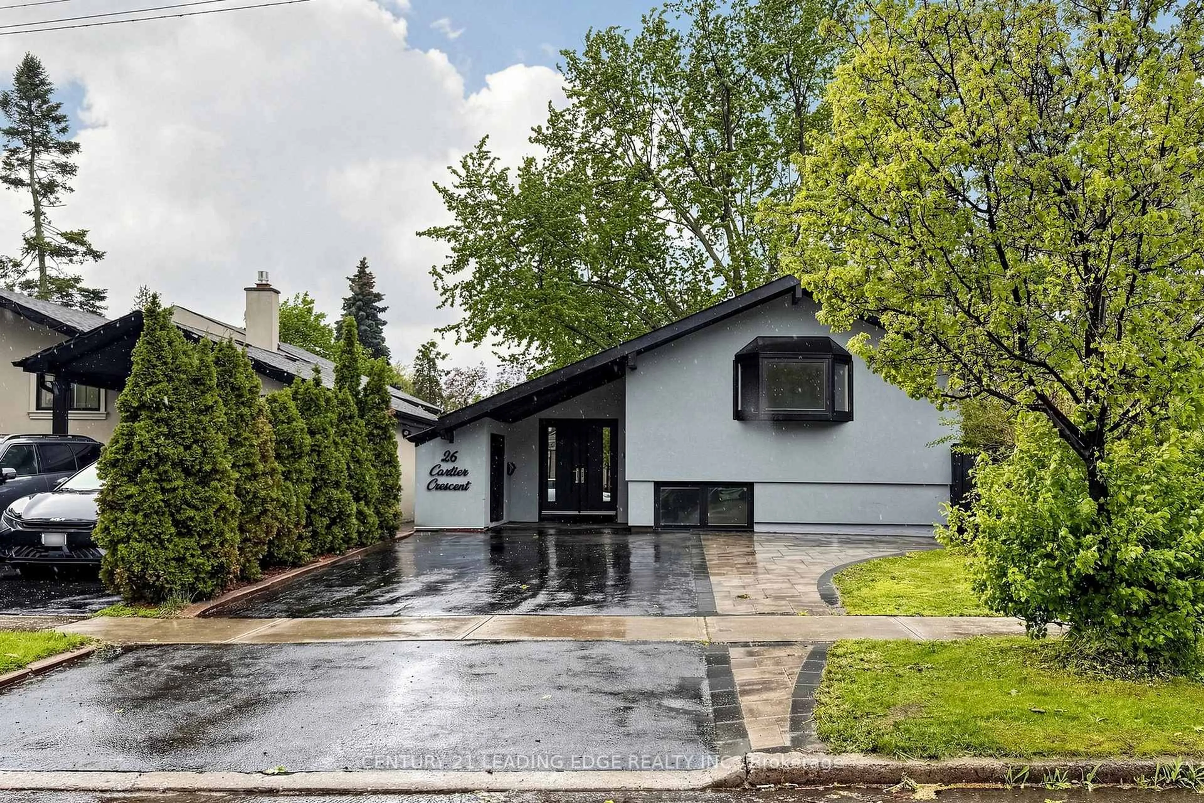 Home with vinyl exterior material, street for 26 Cartier Cres, Toronto Ontario M1P 3N8