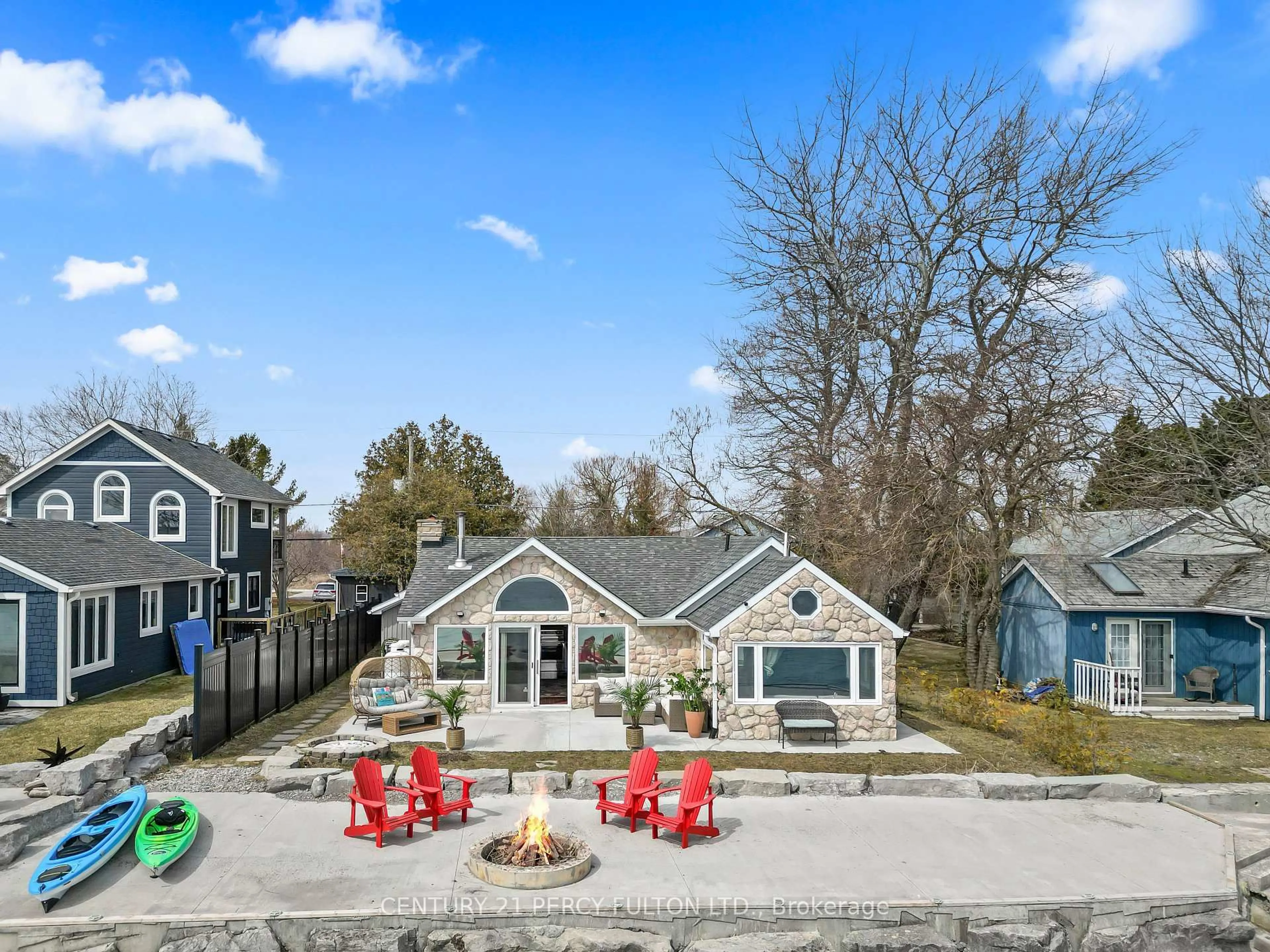 A pic from outside/outdoor area/front of a property/back of a property/a pic from drone, unknown for 127 Cedar Crest Beach Rd, Clarington Ontario L1C 3K3