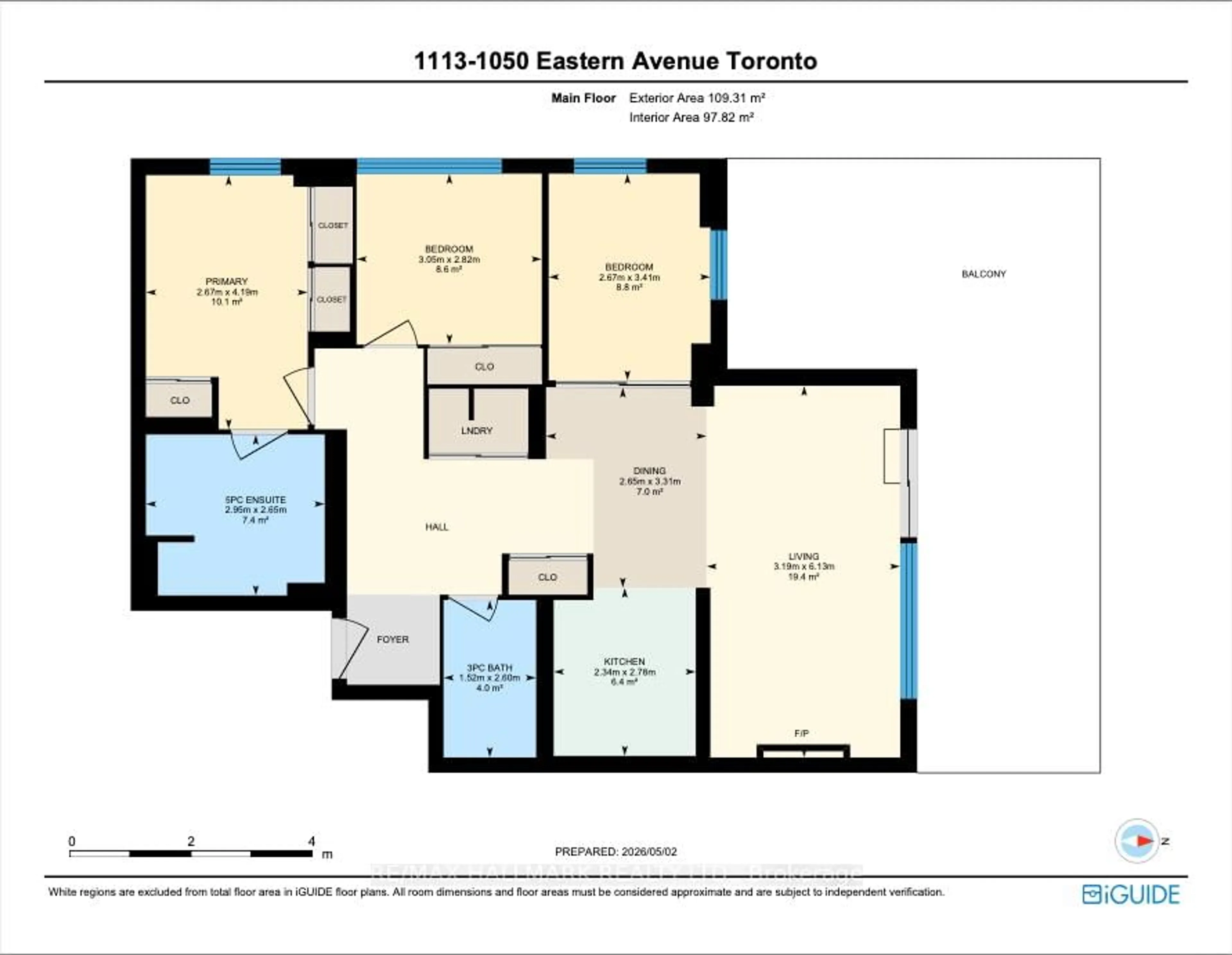 Floor plan for 1050 Eastern Ave #1113, Toronto Ontario M4L 0B7