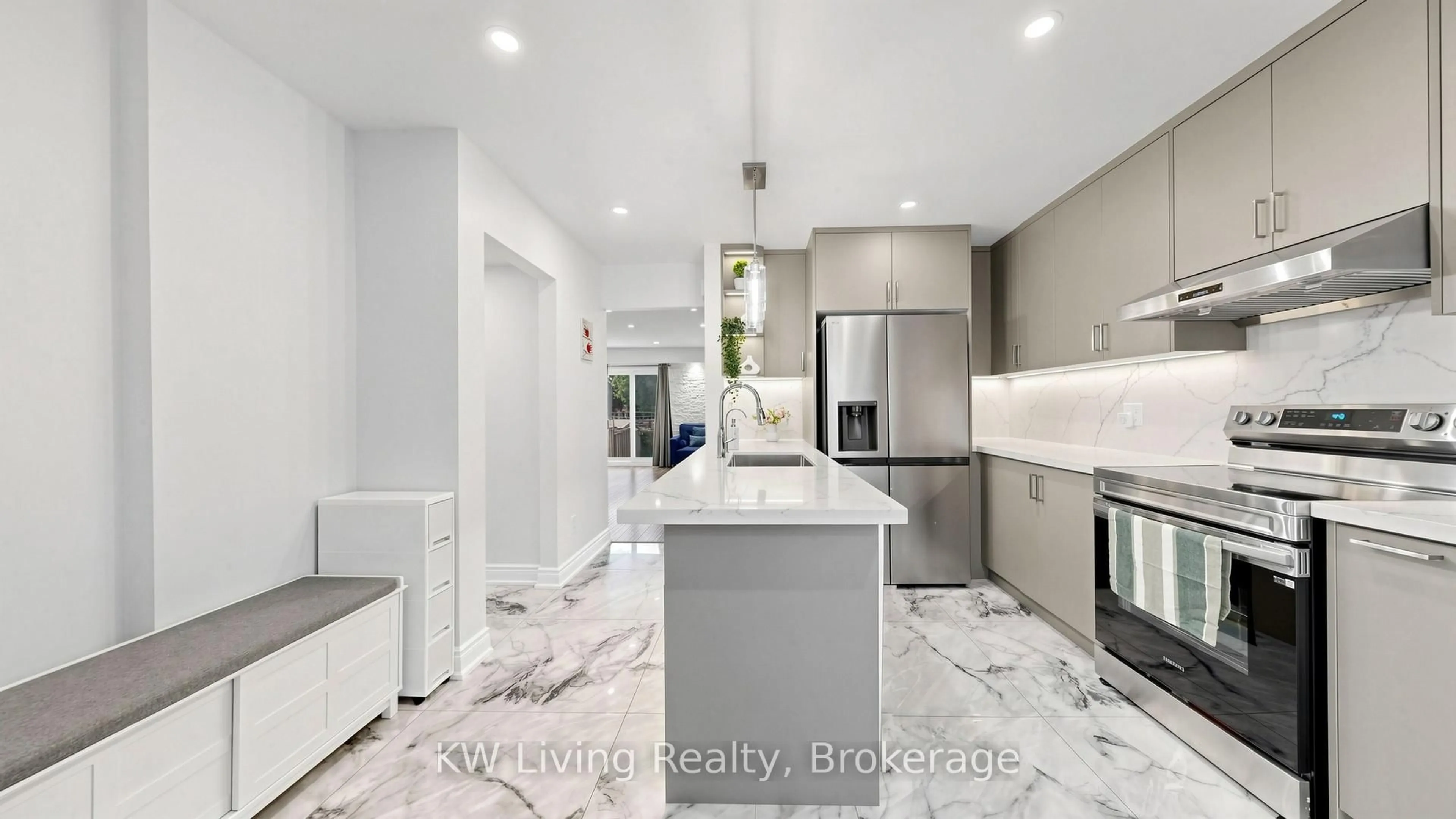Contemporary kitchen, ceramic/tile floor for 53 Campania Cres, Toronto Ontario M1V 2E8