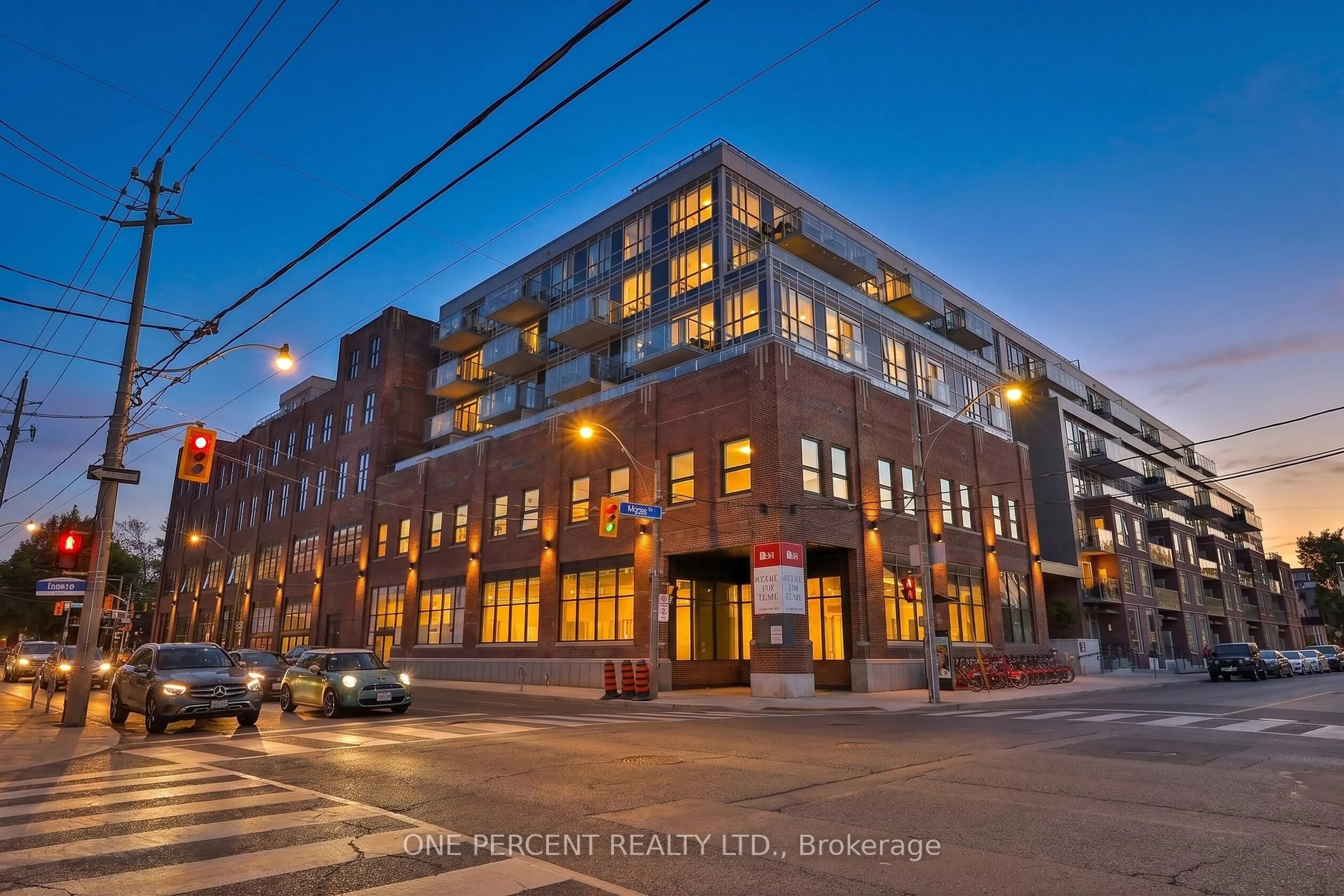 Patio, building for 150 Logan Ave #329, Toronto Ontario M4M 0E4