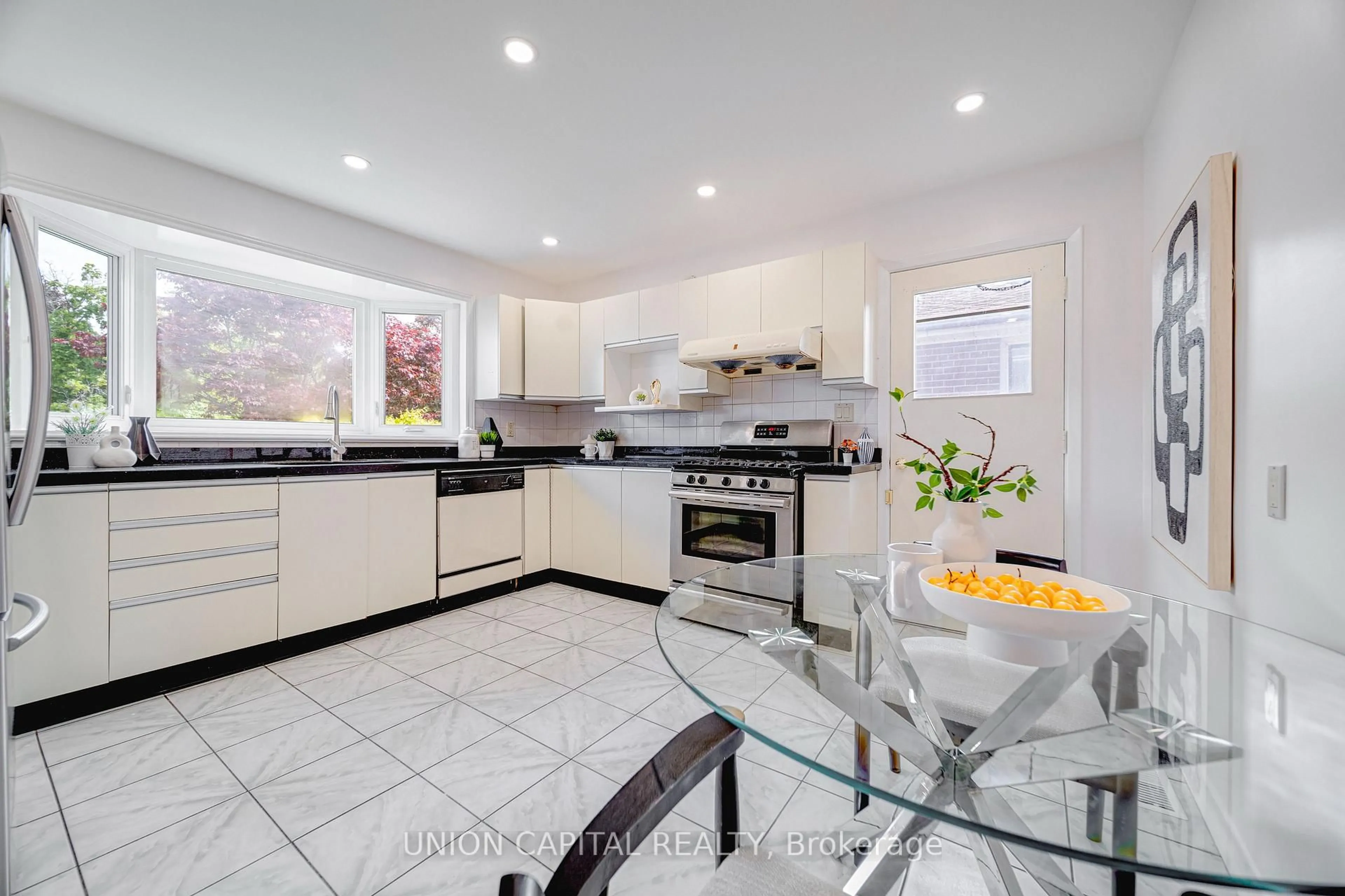 Contemporary kitchen, ceramic/tile floor for 483 Huntingwood Dr, Toronto Ontario M1W 1G5