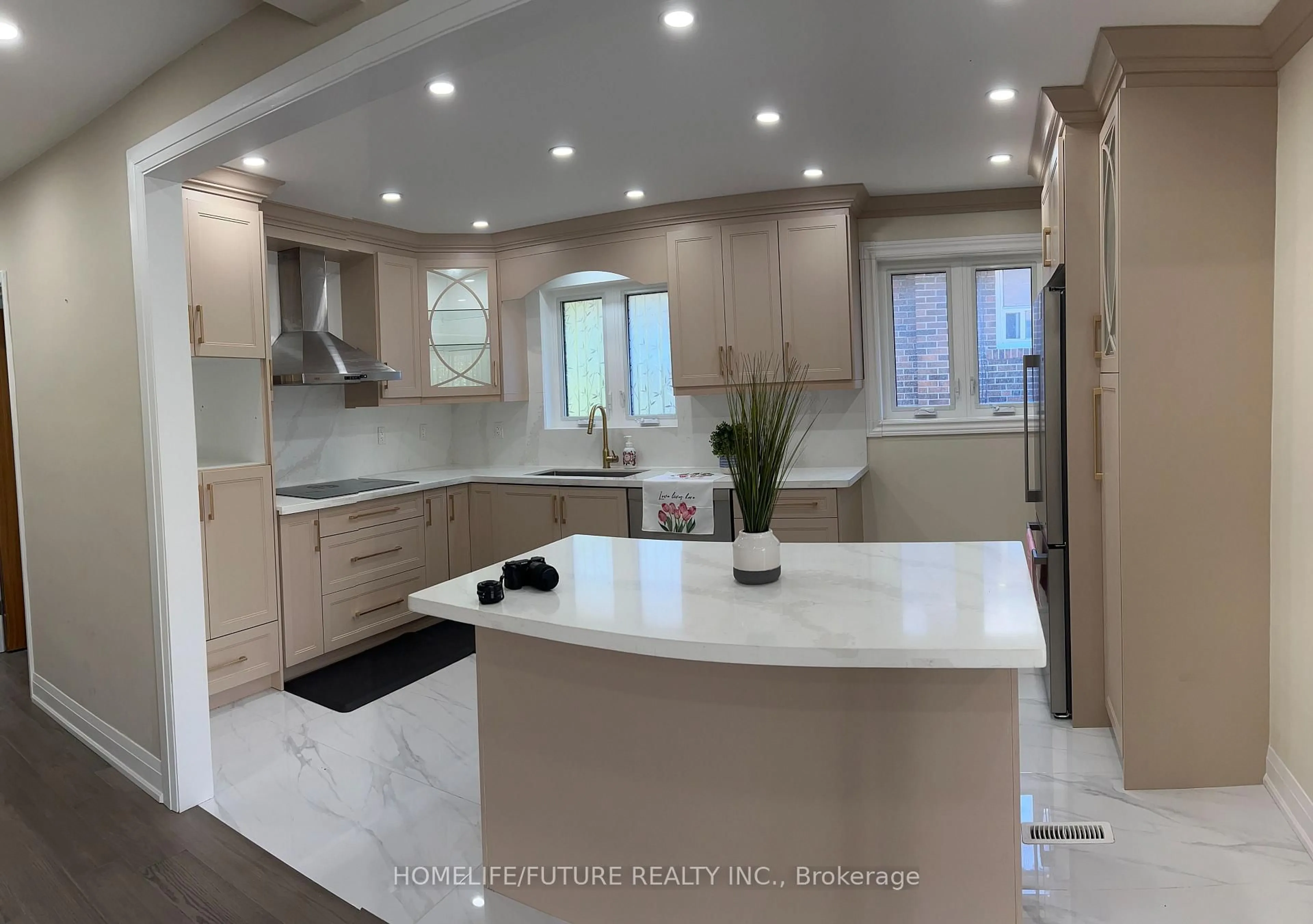 Open concept kitchen, ceramic/tile floor for 36 Kim Crt, Toronto Ontario M1K 3R6