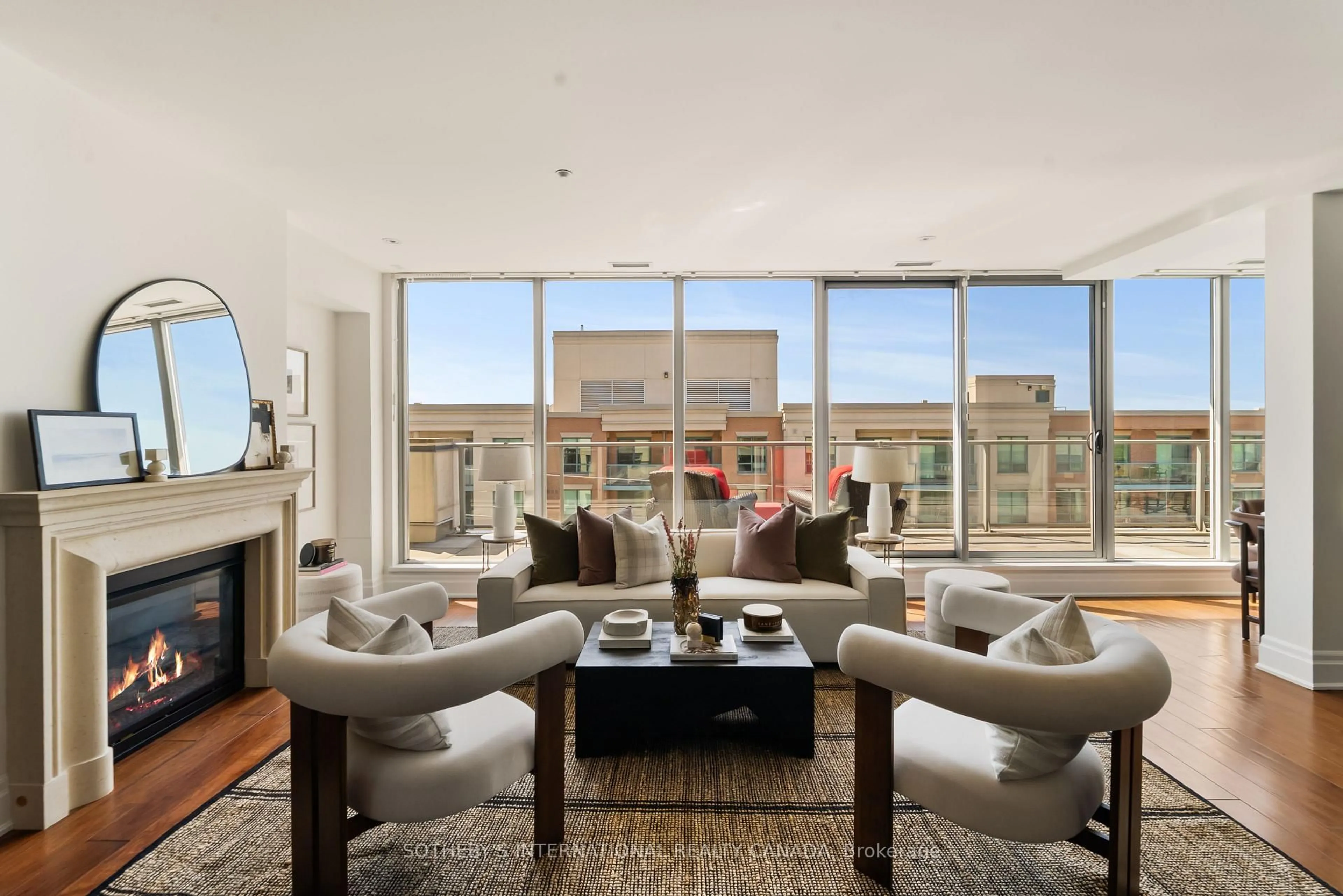 Living room with furniture, unknown for 1 Rainsford Rd #501, Toronto Ontario M4L 3N5