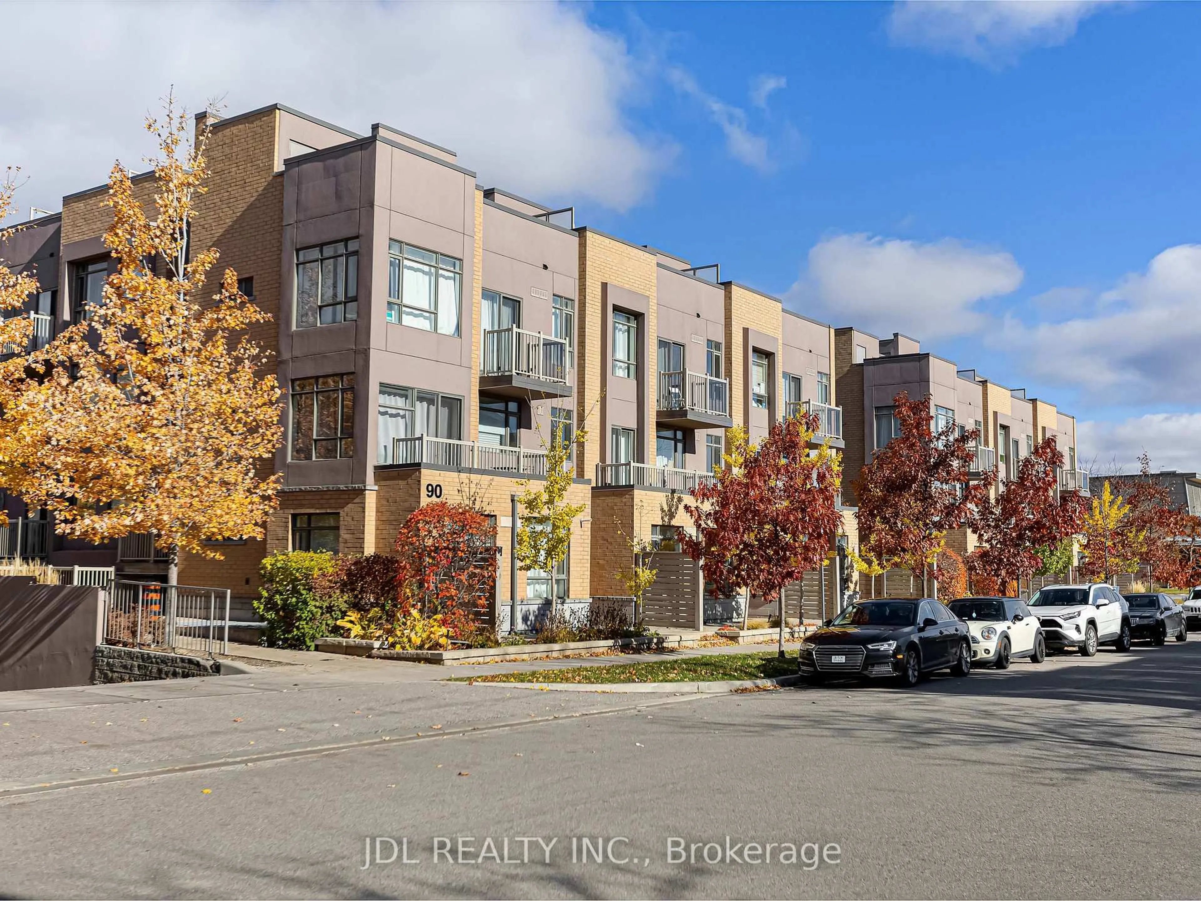 A pic from outside/outdoor area/front of a property/back of a property/a pic from drone, street for 90 Orchid Place Dr #307, Toronto Ontario M1B 0C4