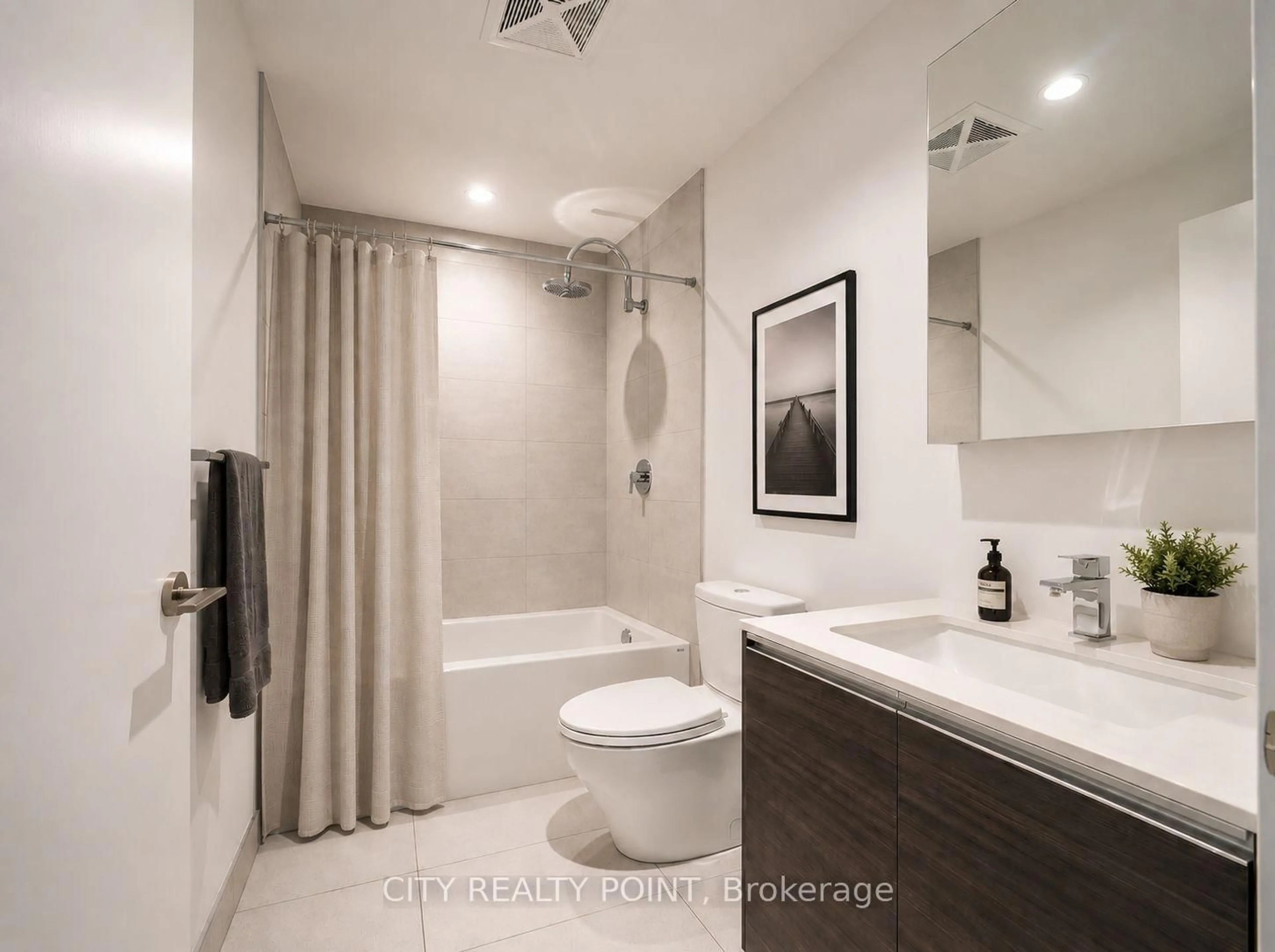 Contemporary bathroom, ceramic/tile floor for 1190 Dundas St #505, Toronto Ontario M4M 0C5
