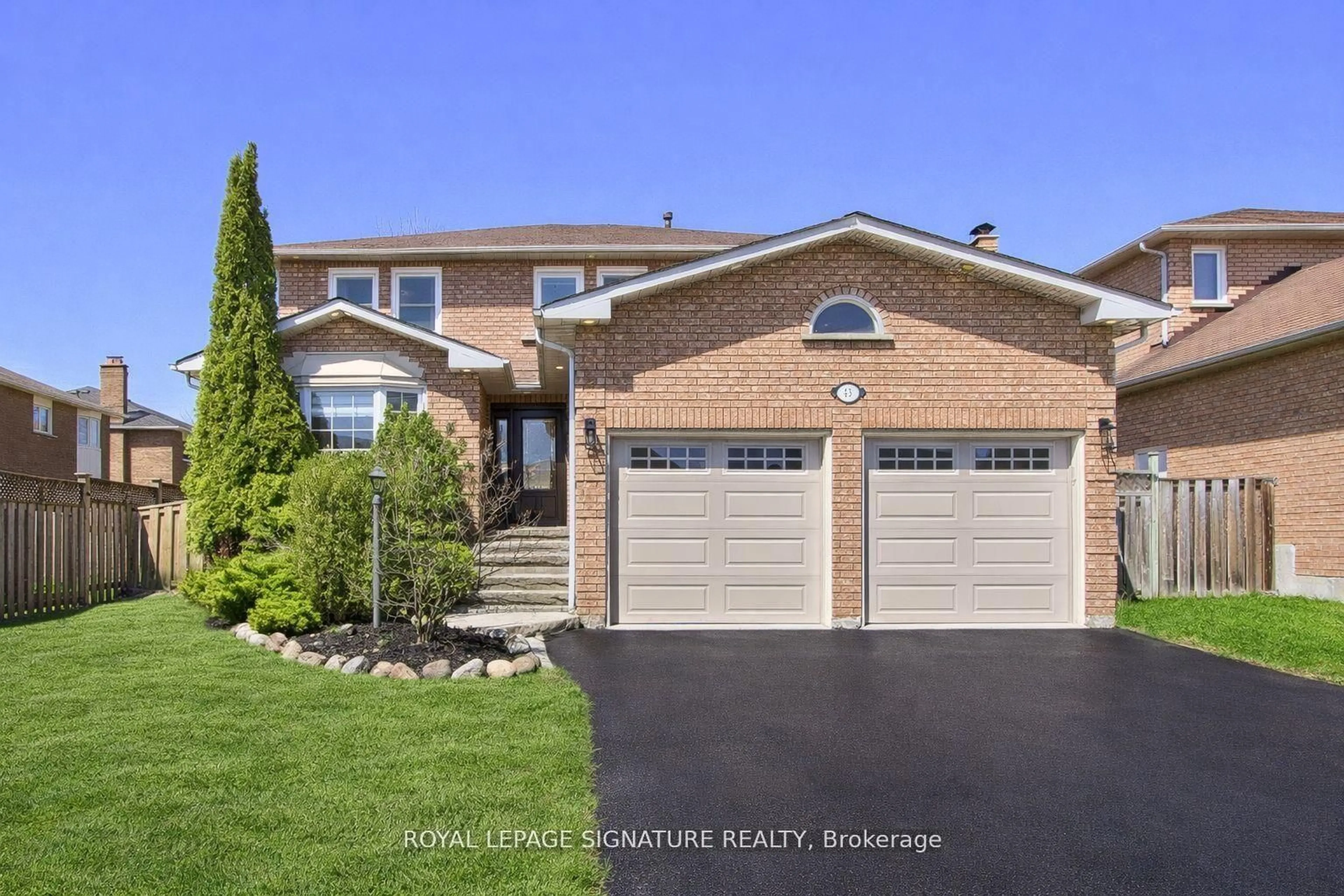 Home with brick exterior material, street for 43 Falstaff Cres, Whitby Ontario L1R 1W3