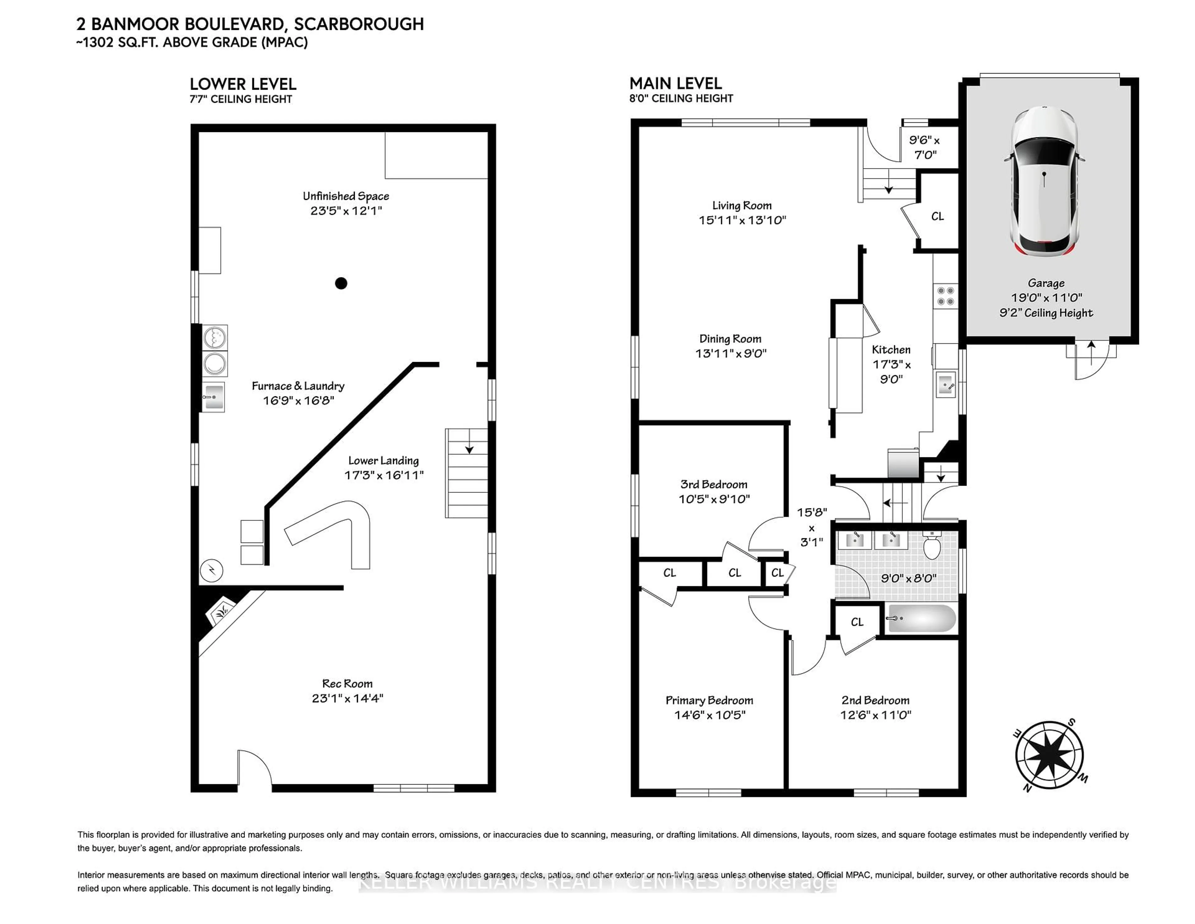 Floor plan for 2 Banmoor Blvd, Toronto Ontario M1J 2Y9