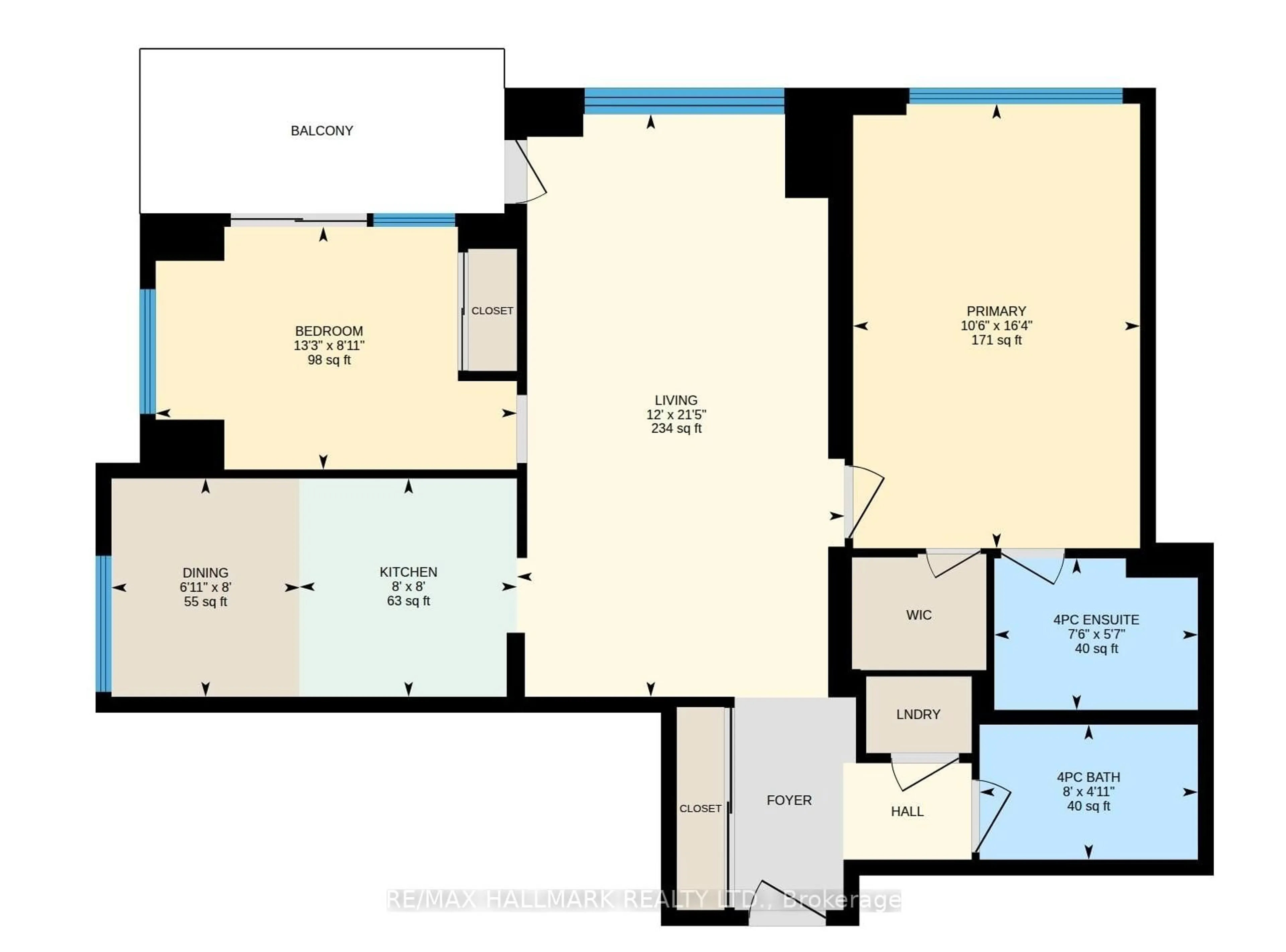 Floor plan for 88 Grangeway Ave #1705, Toronto Ontario M1H 0A2